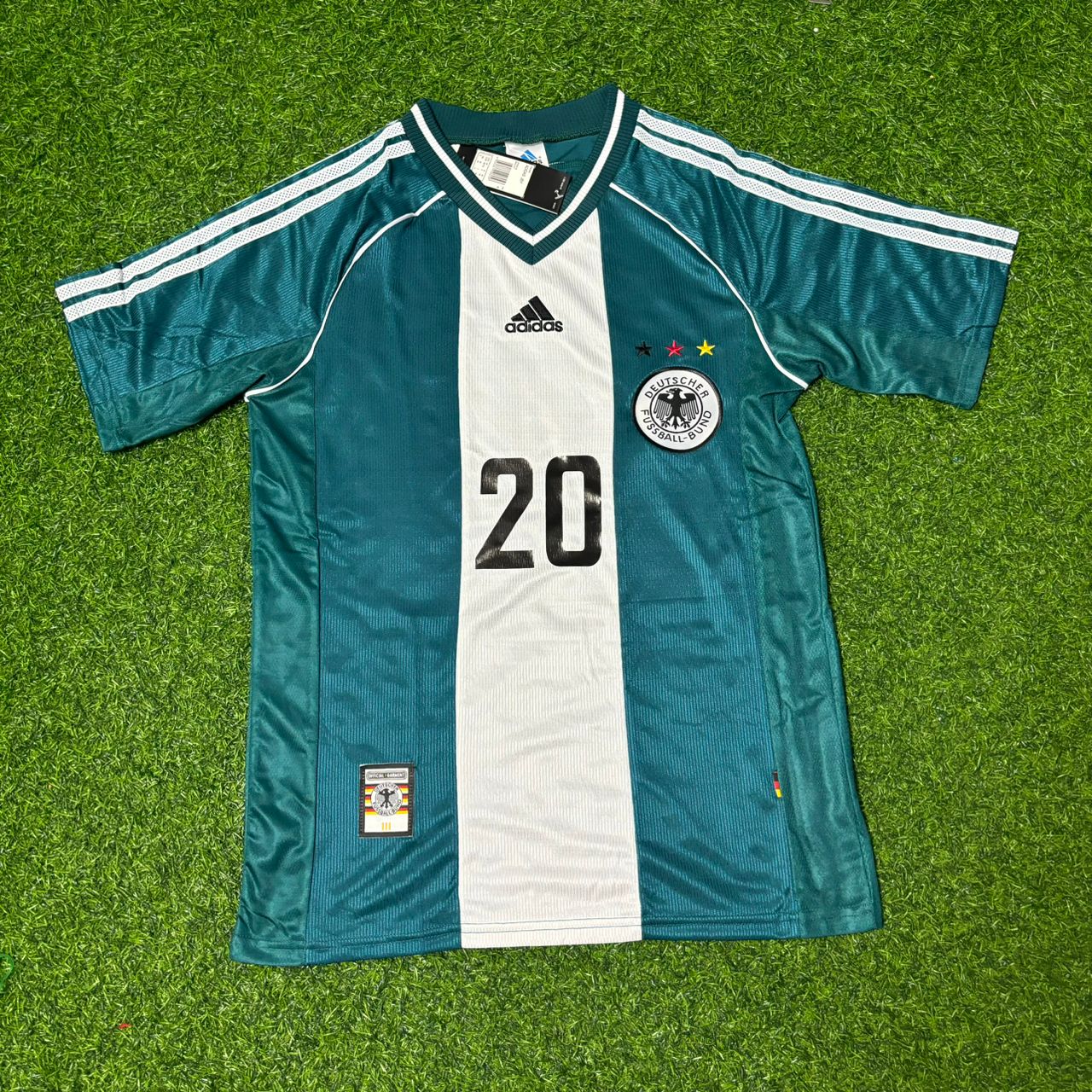 Lukas Podolski Germany Away Green Retro Football Jersey Kit