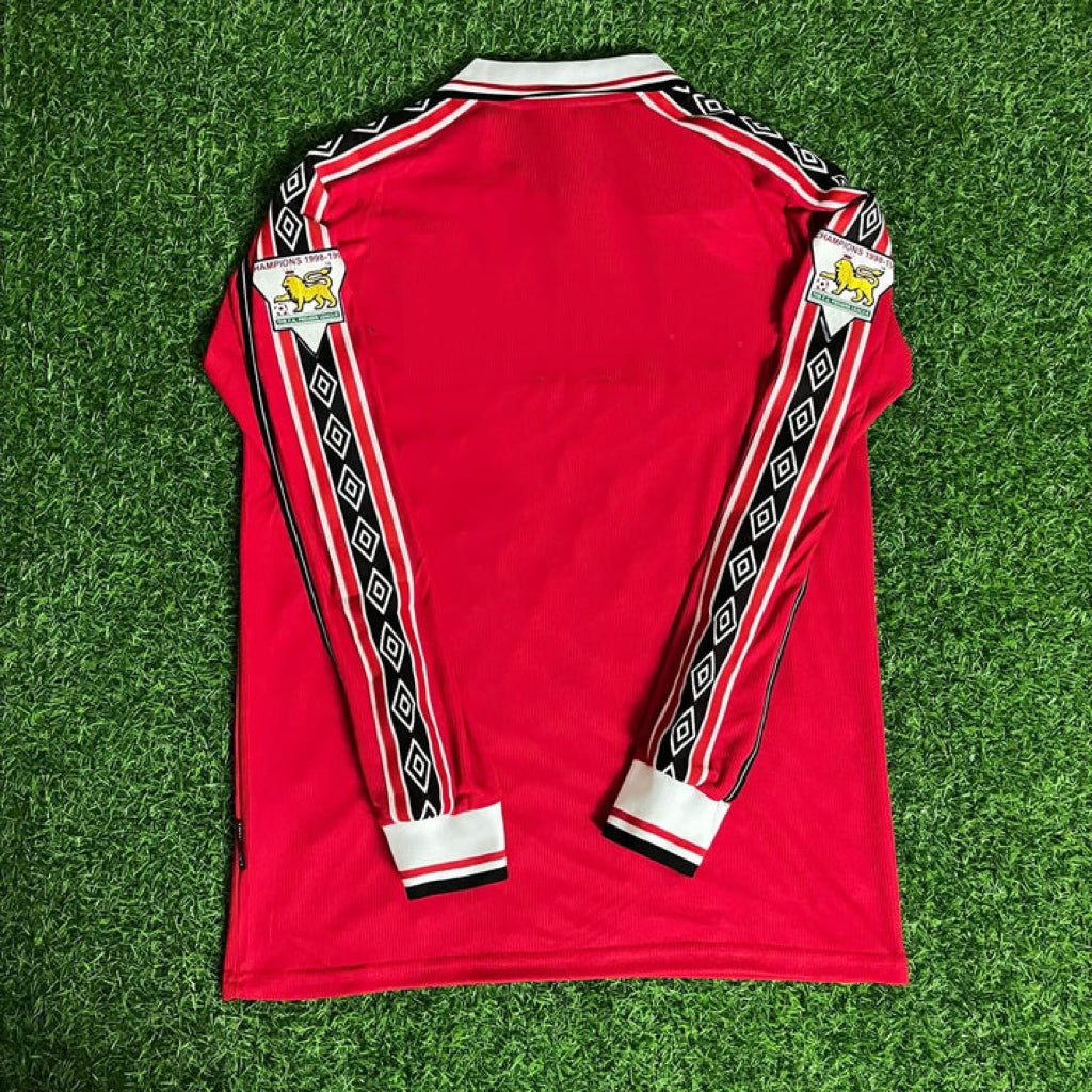 Manchester United 1999 Red Long Sleeve Football Jersey Kit