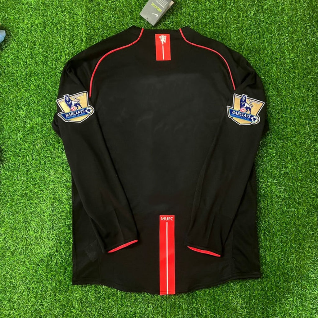 Manchester United 2007/2008 Premier League Patch Black Retro Football Jersey Collection