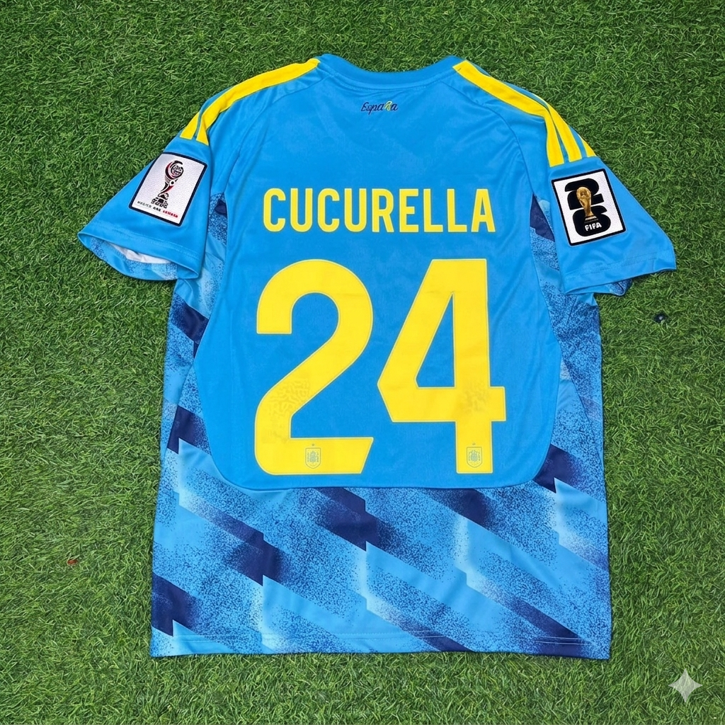 Cucurella 24 Spain Jersey ユーロファイナル仕様 Marc Cucurella #24 Spain 2026 World Cup Blue Special Football