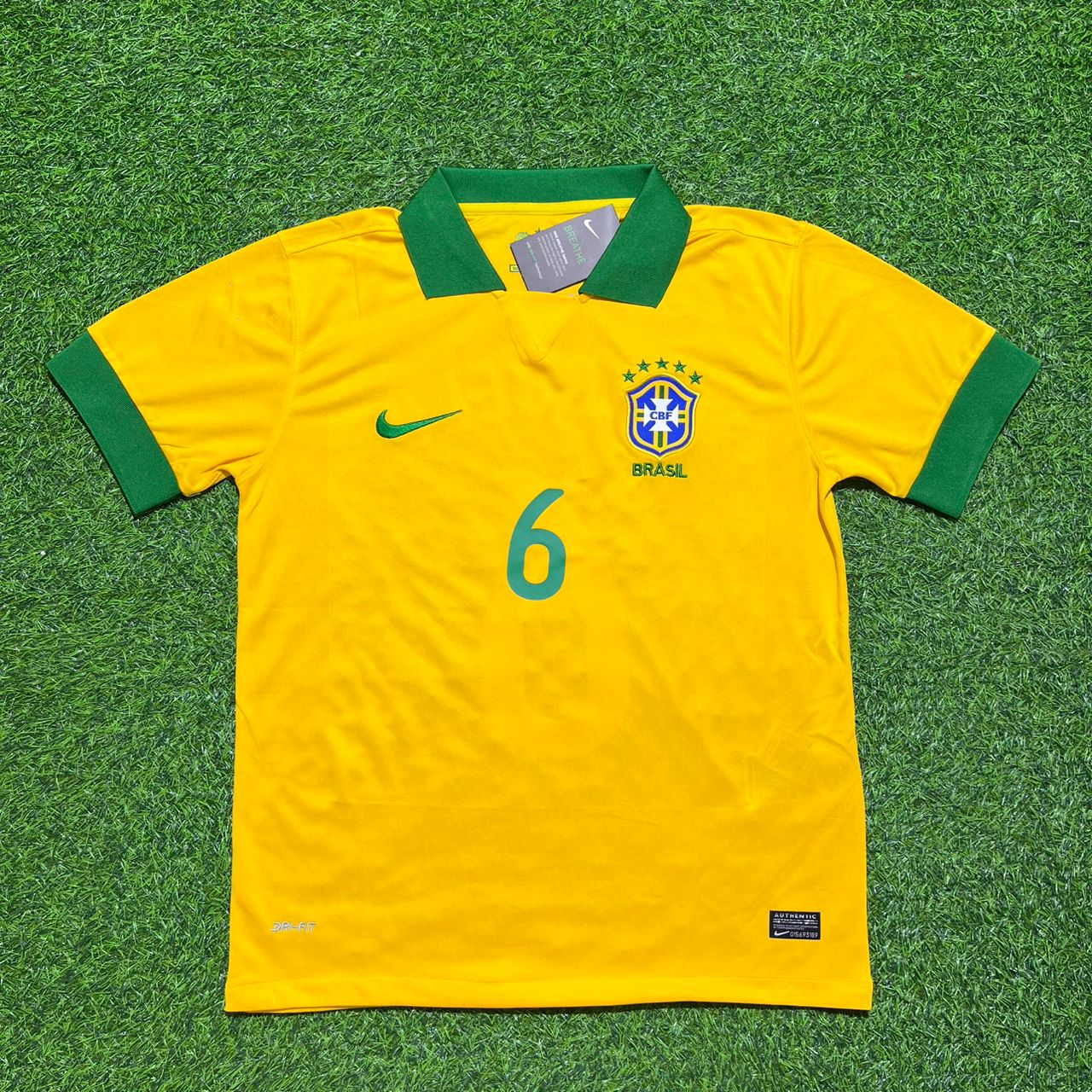 Brazil World Cup 2014 Marcelo #6 Home Retro Yellow Football Jersey