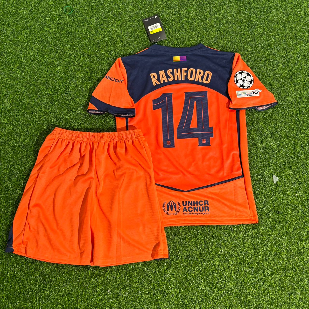 Marcus Rashford Barcelona 2025/2026 Season Kids Football Jersey Kit