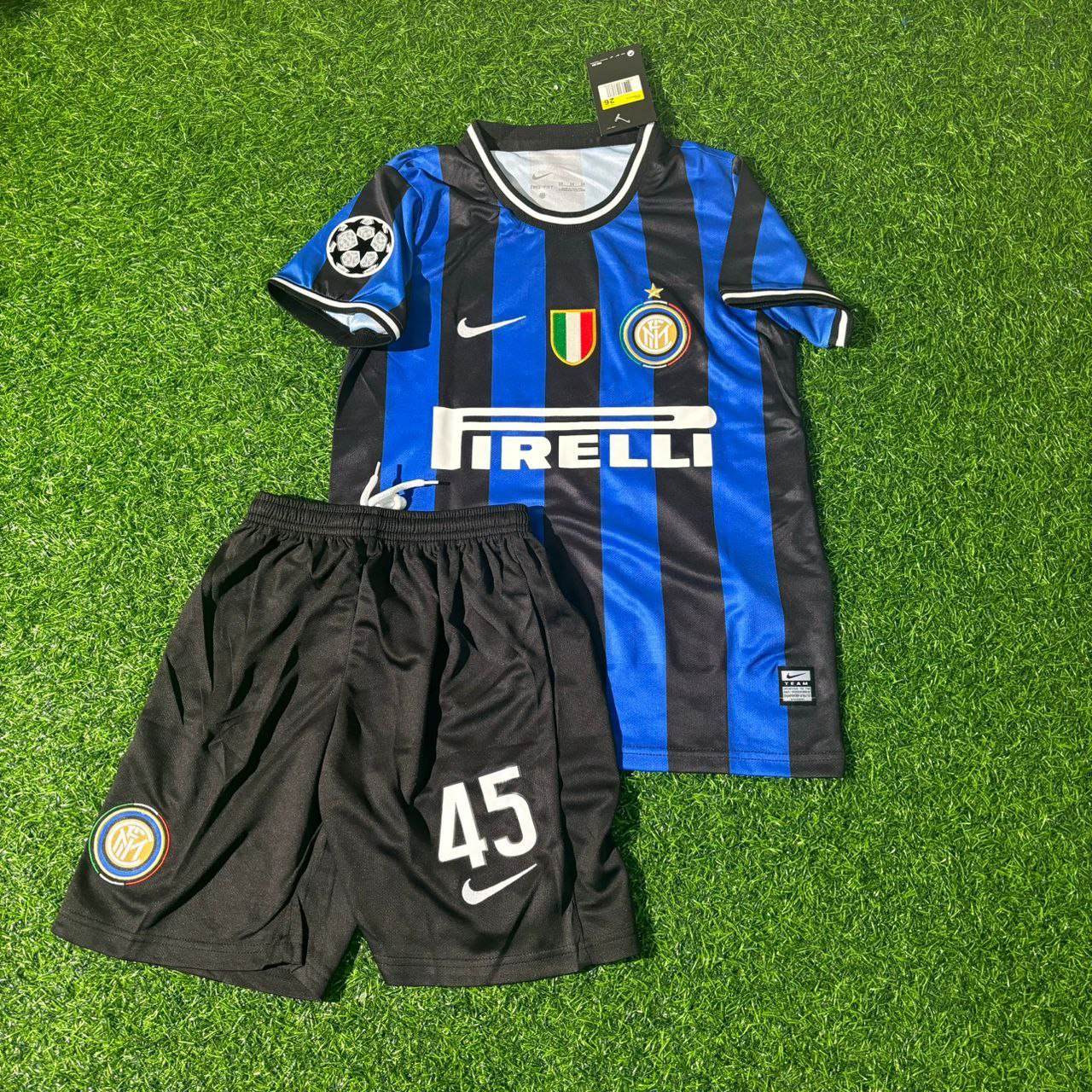 Mario Balotelli Inter Milan 2010 Champions League Final Kids Retro Kids Football Jersey Collection