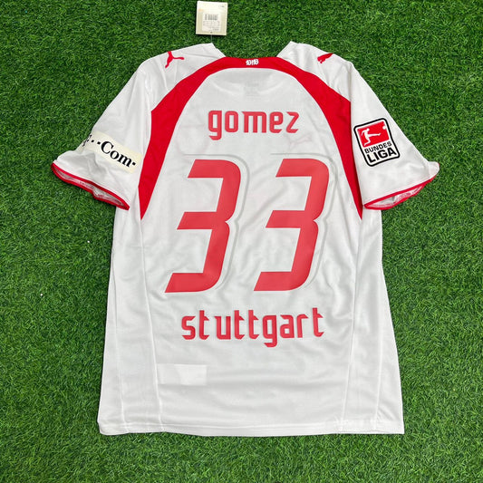 VfB Stuttgart 2006-07 weißes Heimtrikot Retro mit Gomez Rückennummer 33 – Jersey Paradise Edition