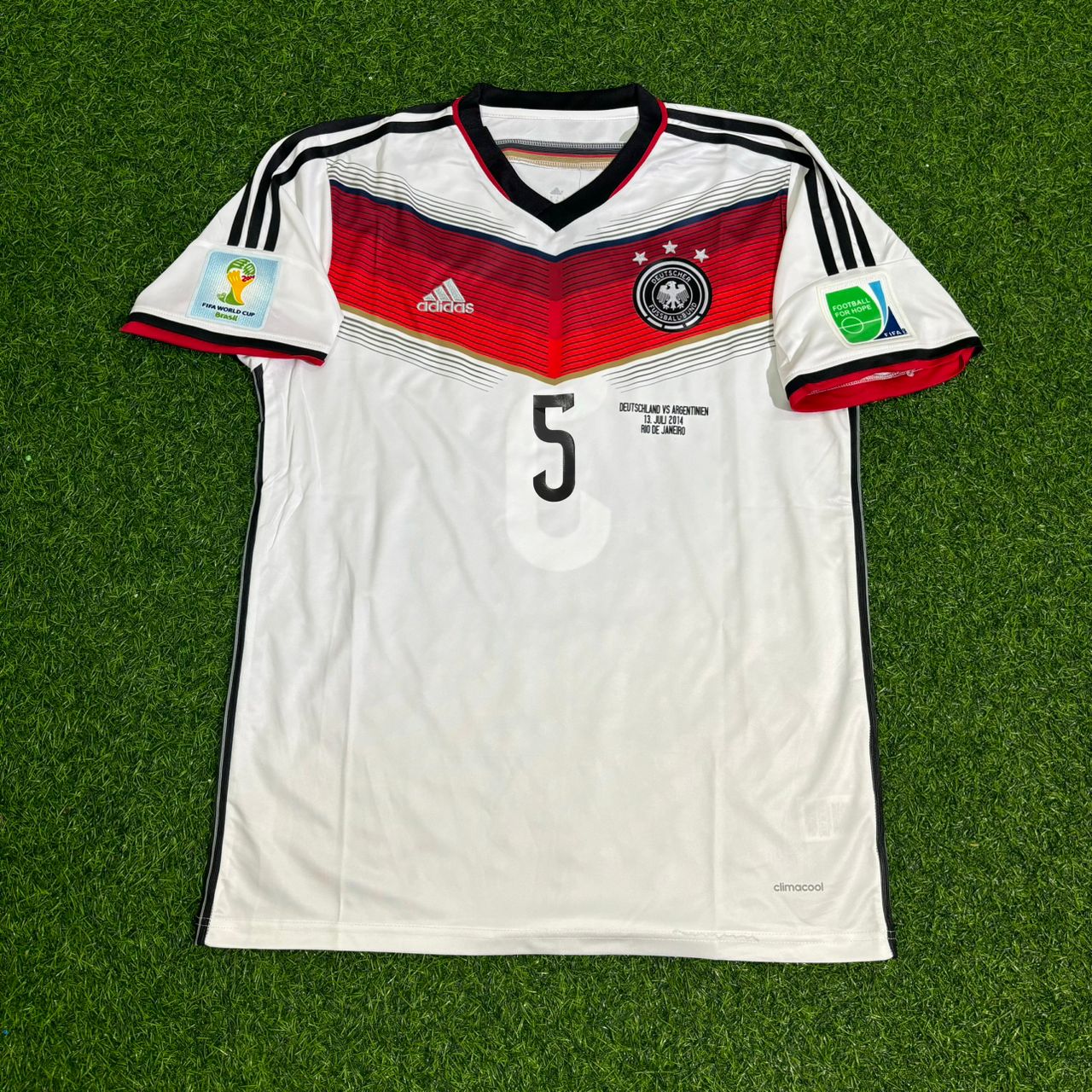 Germany World Cup 2014 Mats Hummels Deutschland White Retro Football Jersey