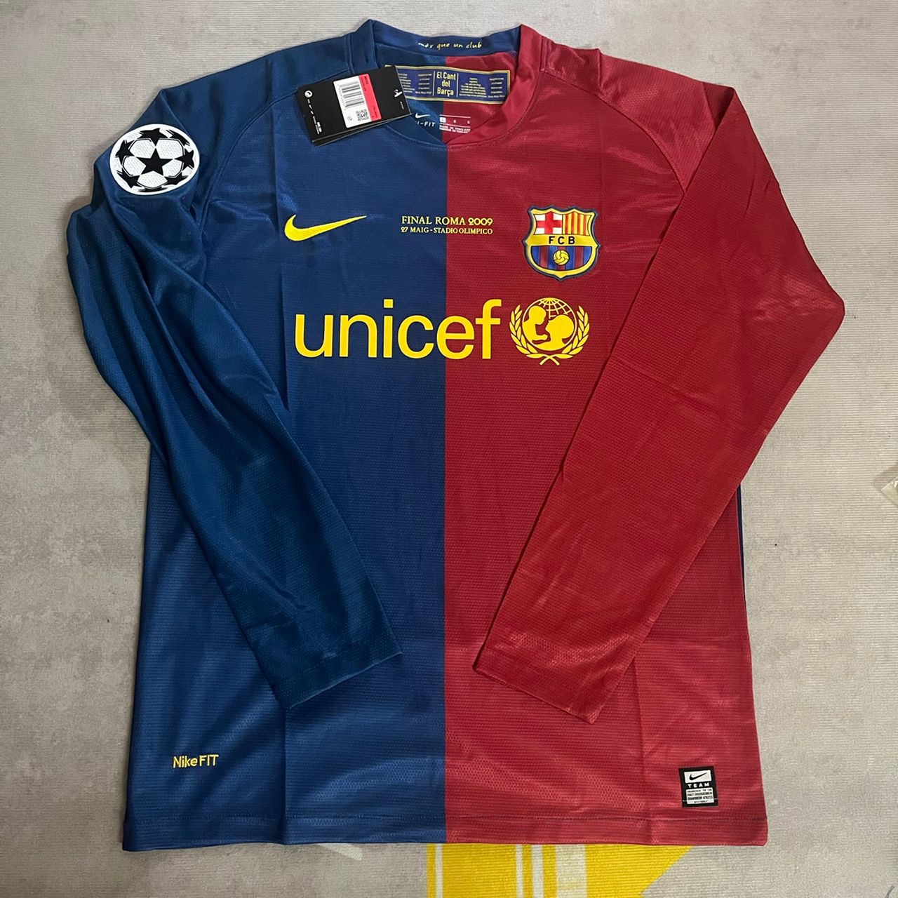 Lionel Messi Barcelona 2009 Roma Final Retro Jersey Trikot Maillot