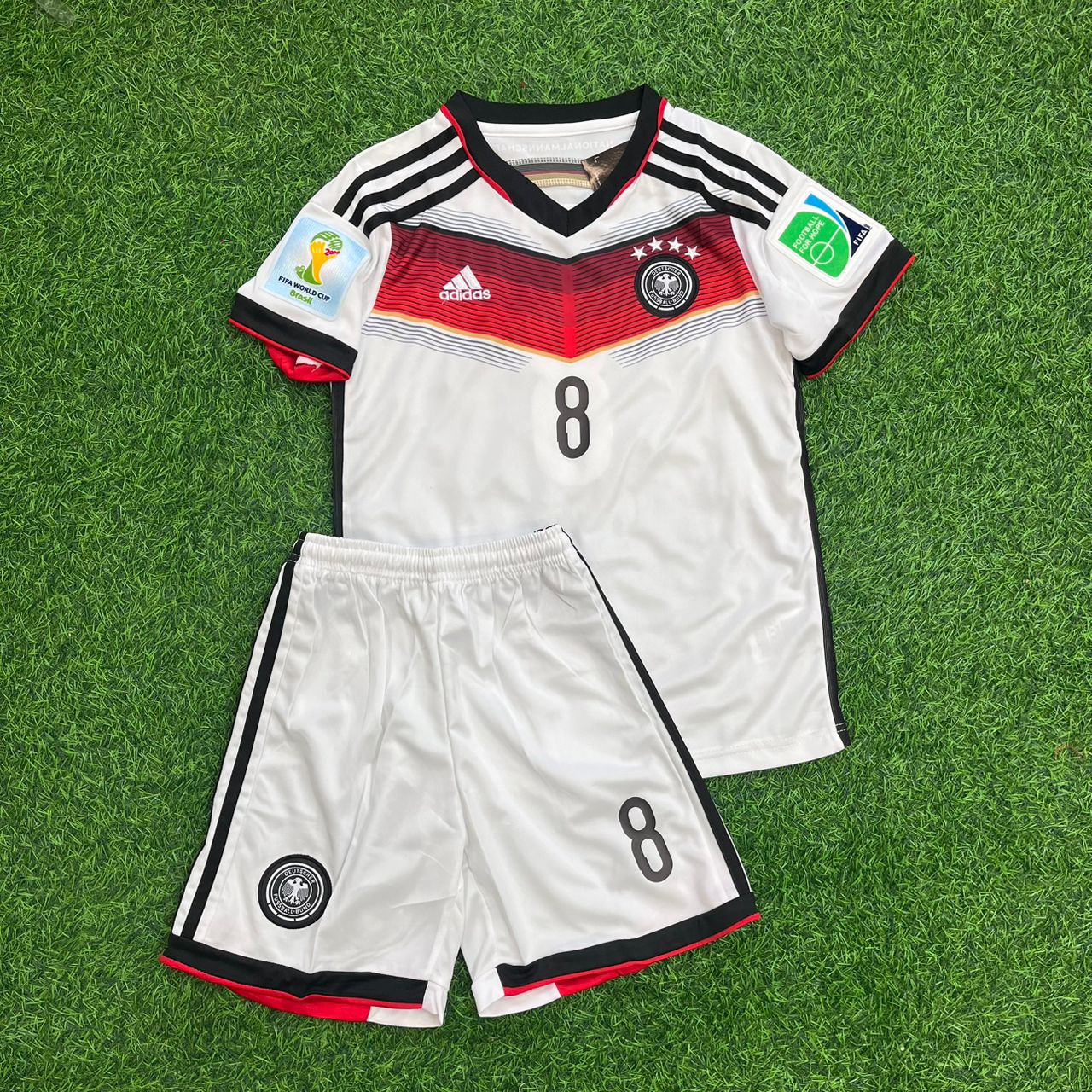 Germany World Cup 2014 Mesut Özil White Kids Retro Football Jersey Kit