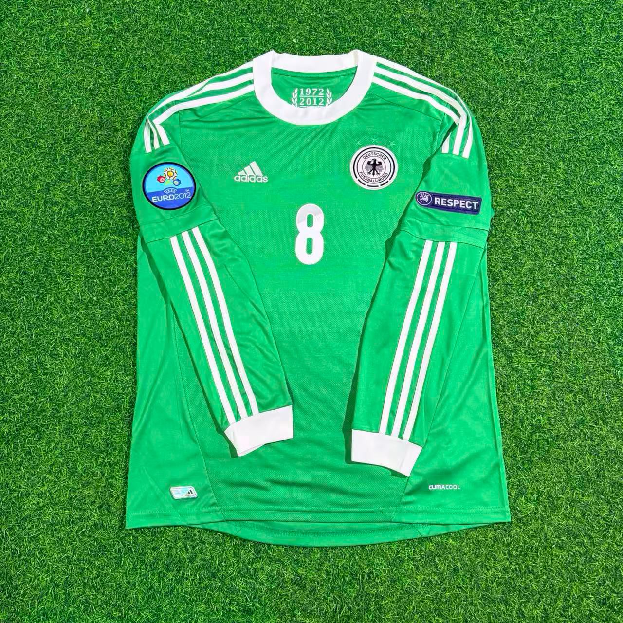 Germany EURO 2012 Mesut Ozil Long Sleeve Green Retro Football Jersey