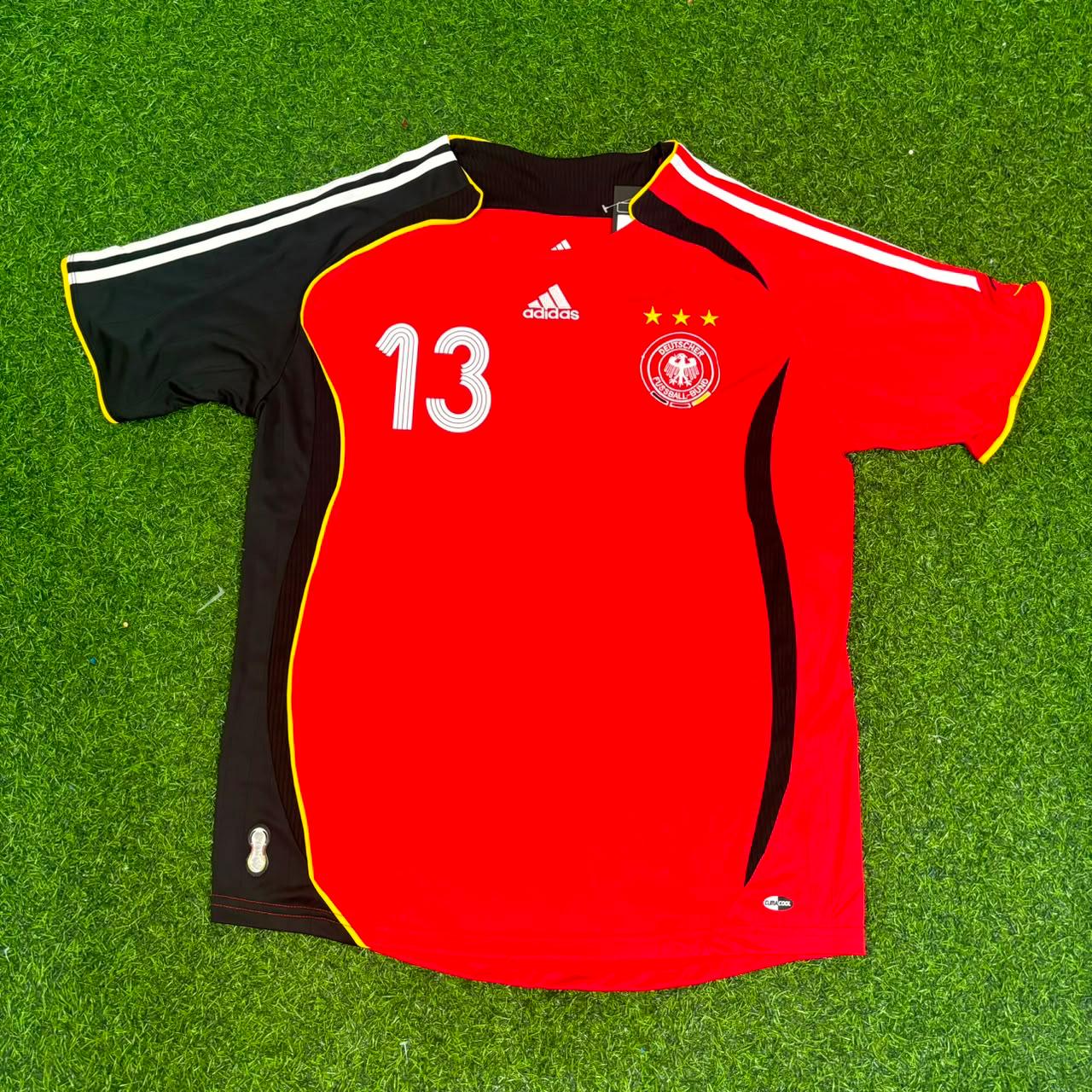 Germany World Cup 2006 Michael Ballack Away Red Black Retro Football Jersey