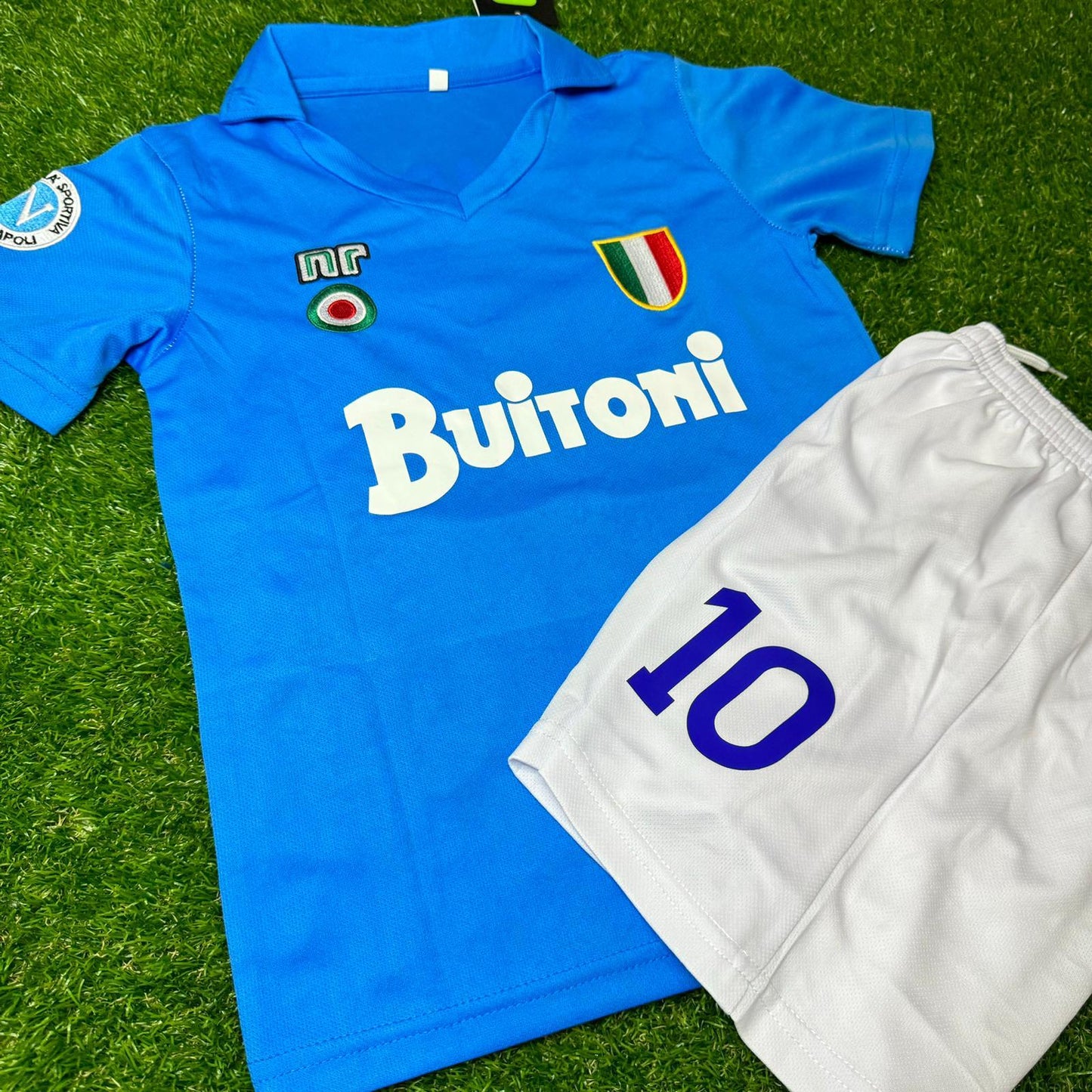 Diego Maradona Napoli Home Kids Kit – Kit Jersey for Children – | KinderTrikot | Maillot Enfant