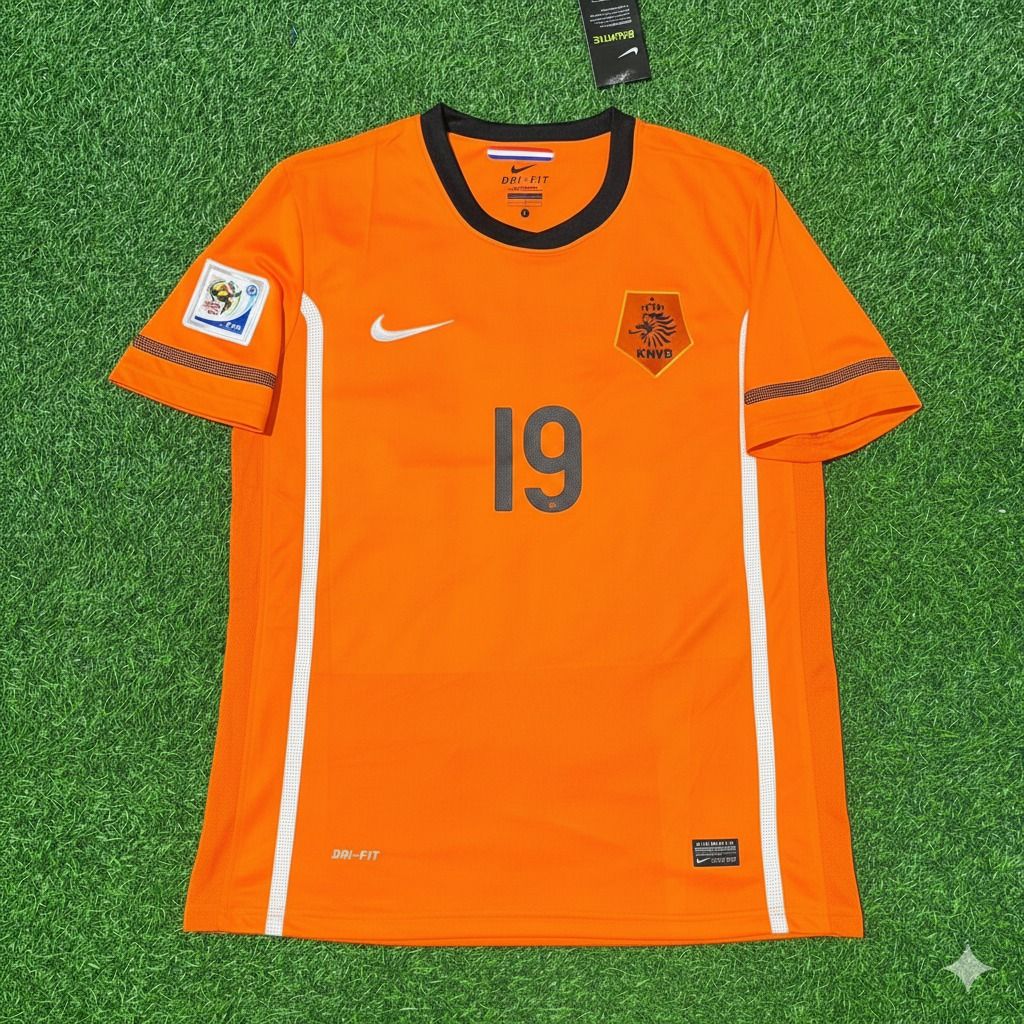 Netherlands 2010 World Cup Klaas Jan Huntelaar Football Jersey back view