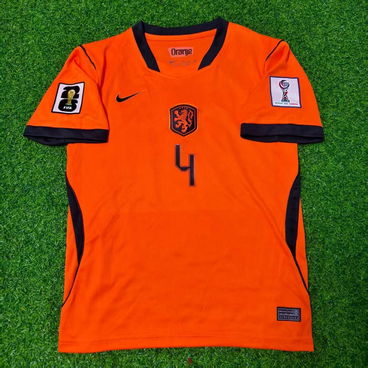 Netherlands 2026 World Cup Virgil van Dijk Kids Football Jersey detail view