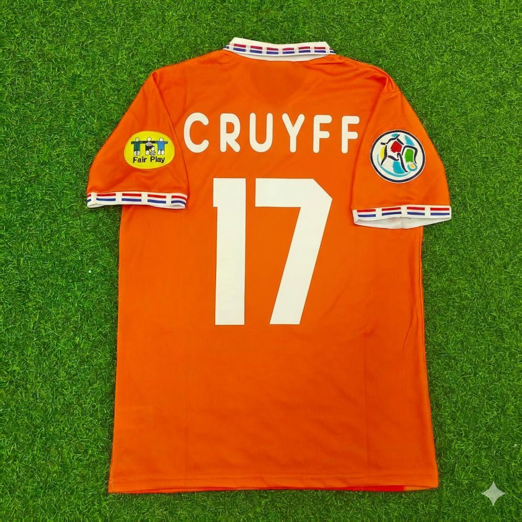 Netherlands EURO 1996 Johan Cruyff Retro Home Football Jersey