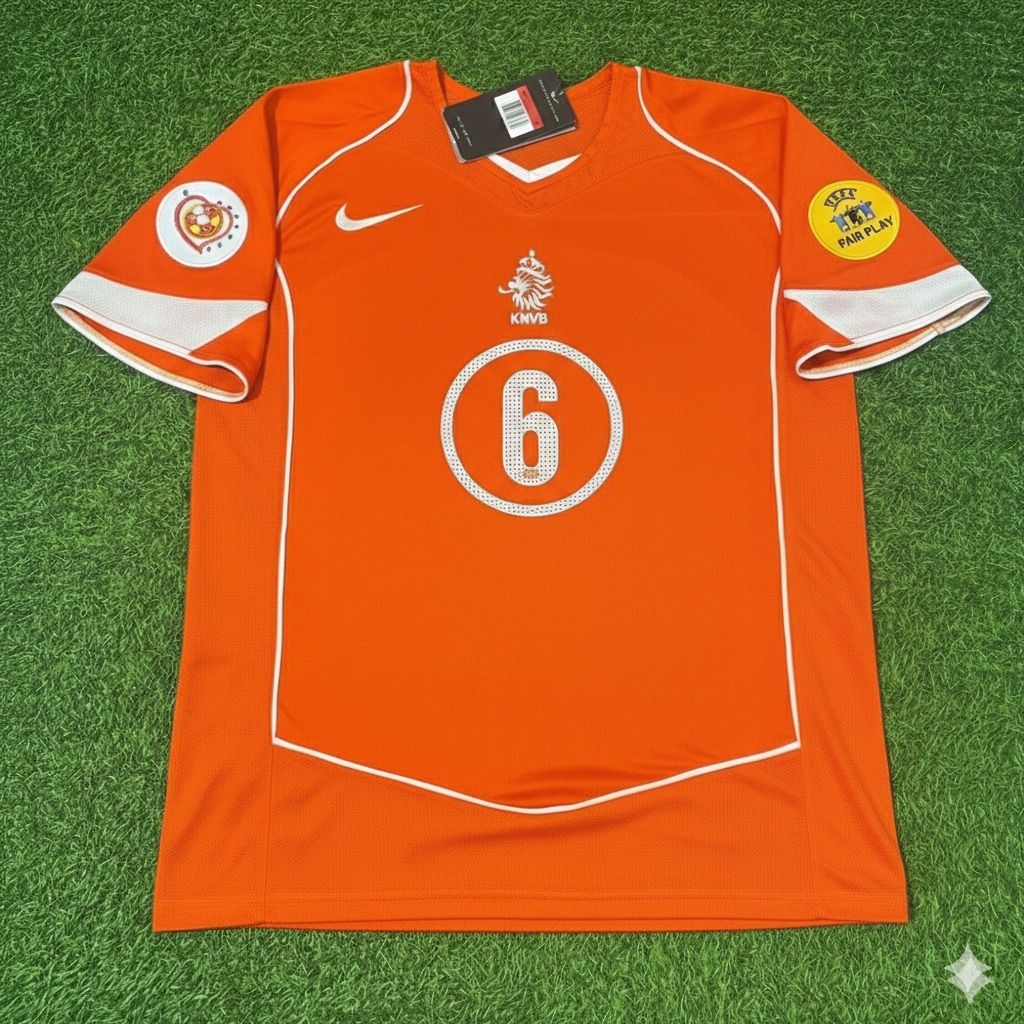 Netherlands EURO 2004 Phillip Cocu Retro Home Football Jersey back view