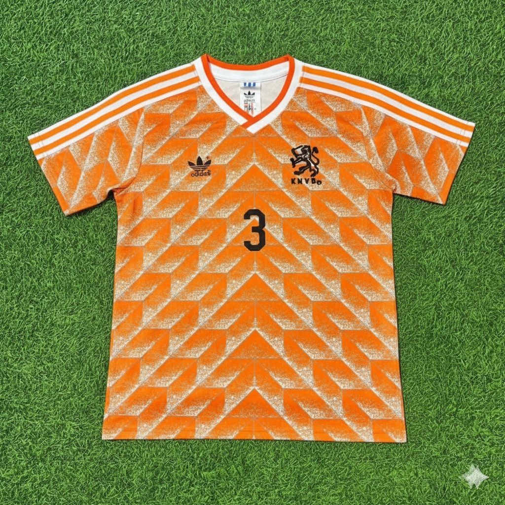 Netherlands Jaap Stam Retro Home Football Jersey back view