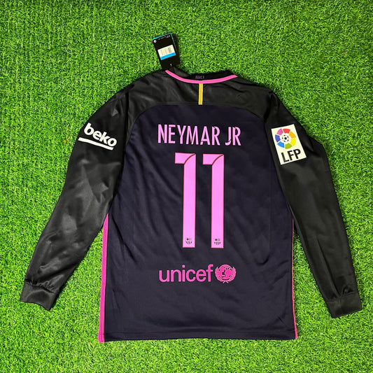 Neymar Jr Barcelona 14/15 Retro Long Sleeve Football Jersey Kit