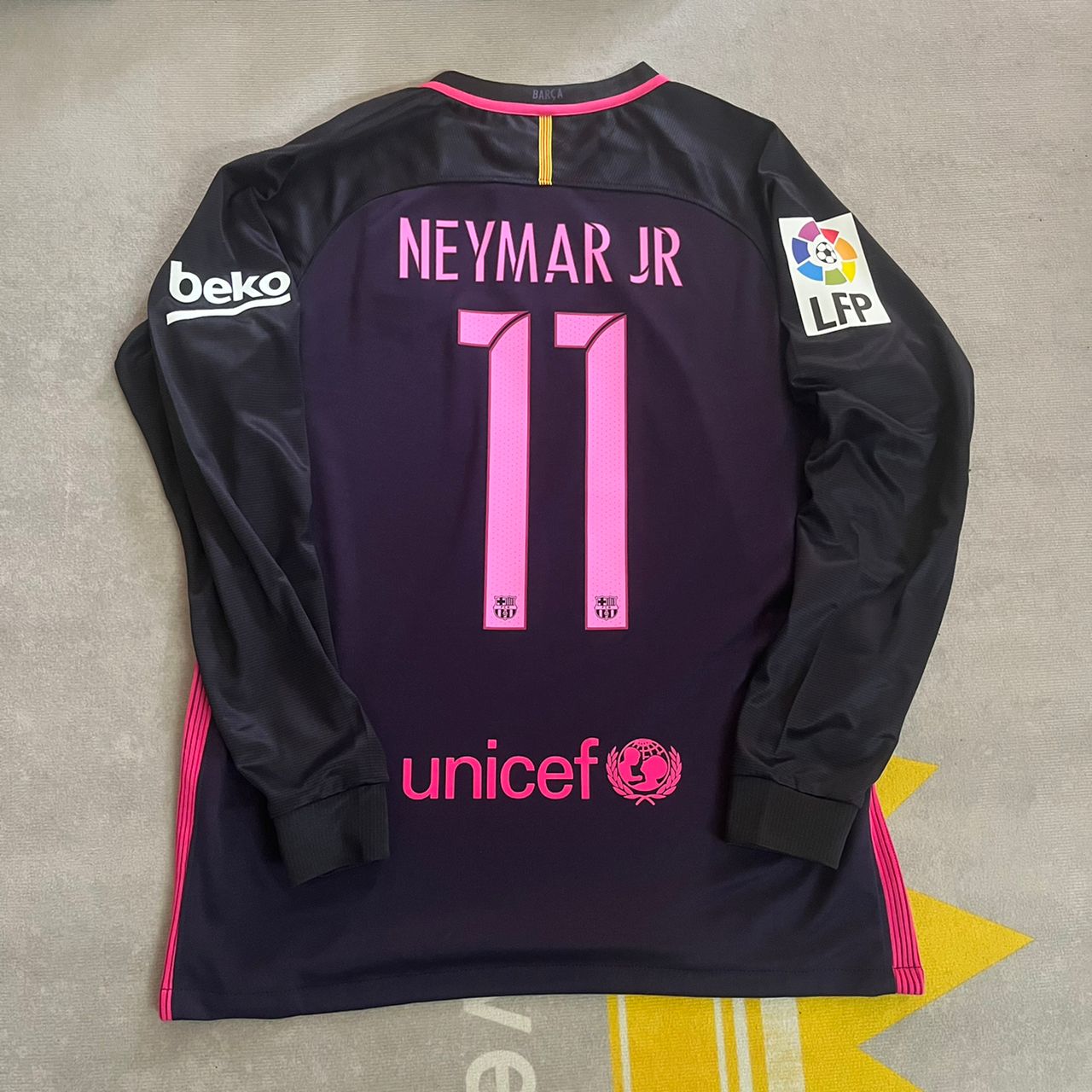 Neymar Jr Barcelona 14/15 Retro Long Sleeve Football Jersey Kit