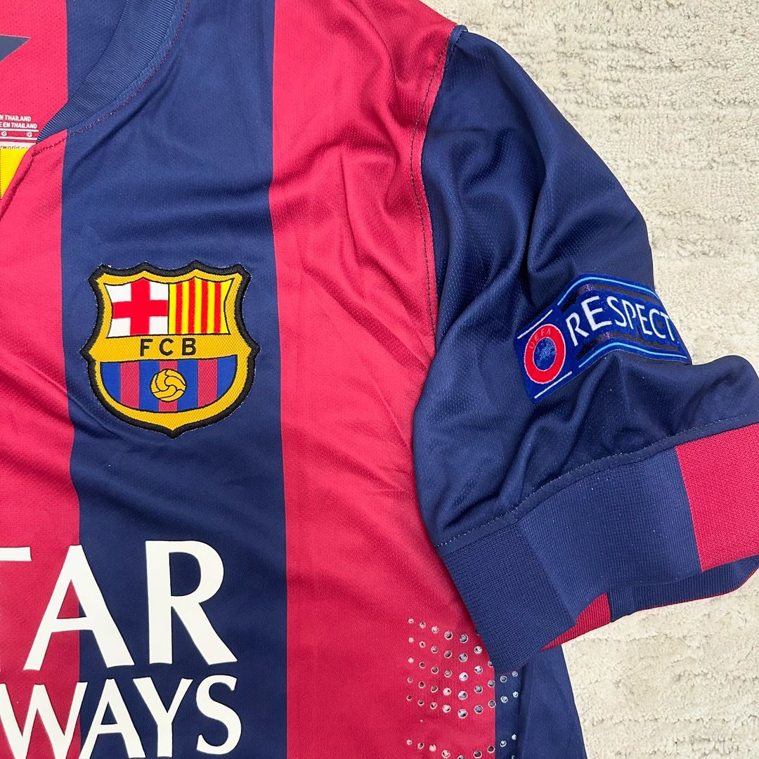 Neymar JR. Barcelona 2014/15 Champions League Final Berlin Retro Football Jersey Kit