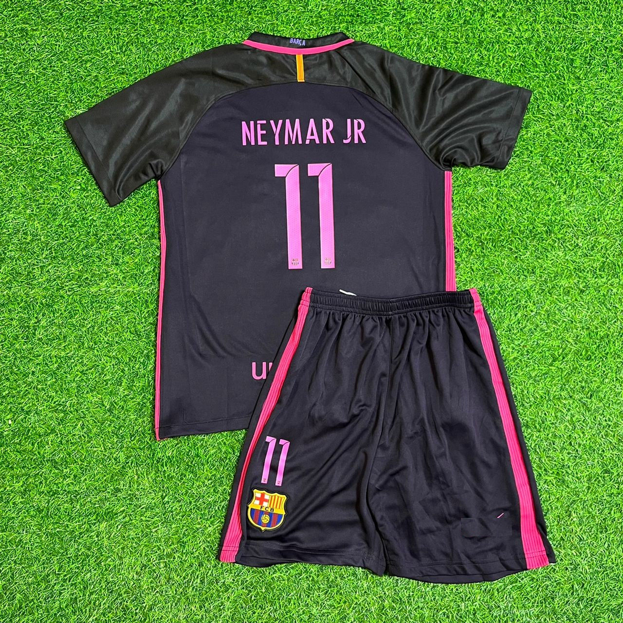 Neymar Jr Barcelona 2014/15 Retro Kids Football Jersey Kit