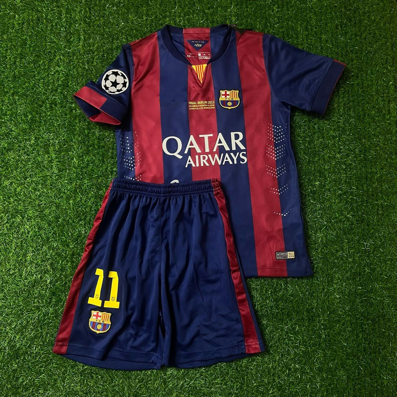 Neymar Jr Barcelona 14/15 Home Kids Kit – Kit Jersey for Children – | KinderTrikot | Maillot Enfant