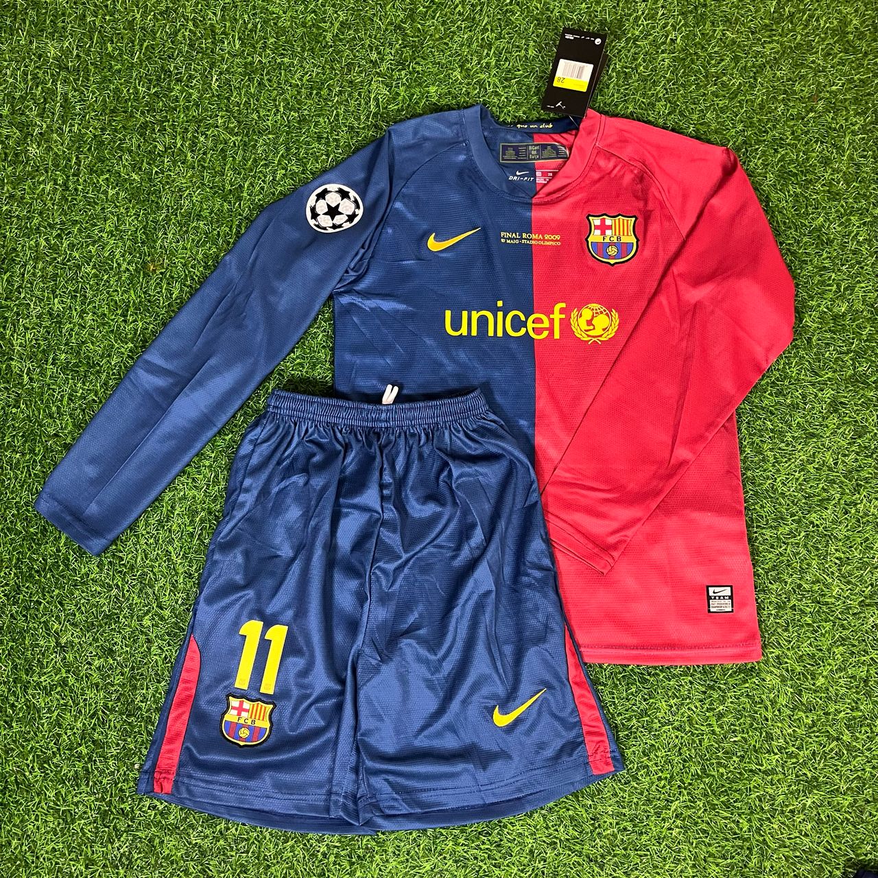 Neymar Jr Barcelona Retro Kids Football Jersey Kit