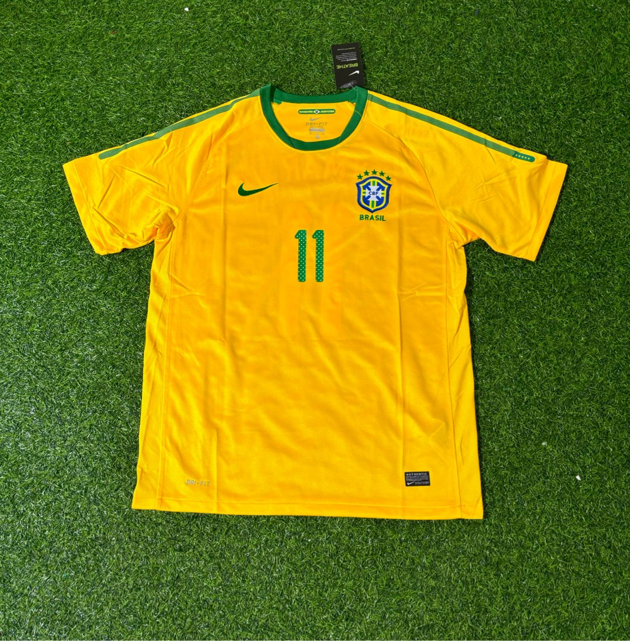 Brazil World Cup 2010 Neymar JR Retro Yellow Jersey Trikot