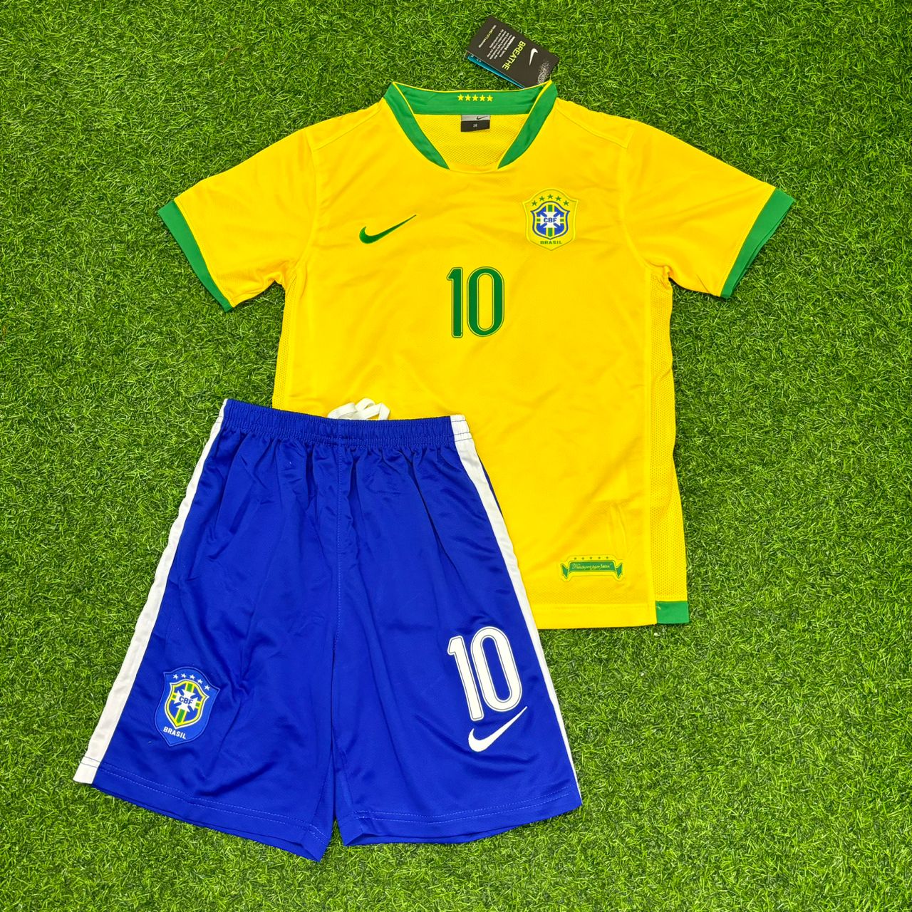 Brazil Neymar Jr Retro Kids Football Jersey