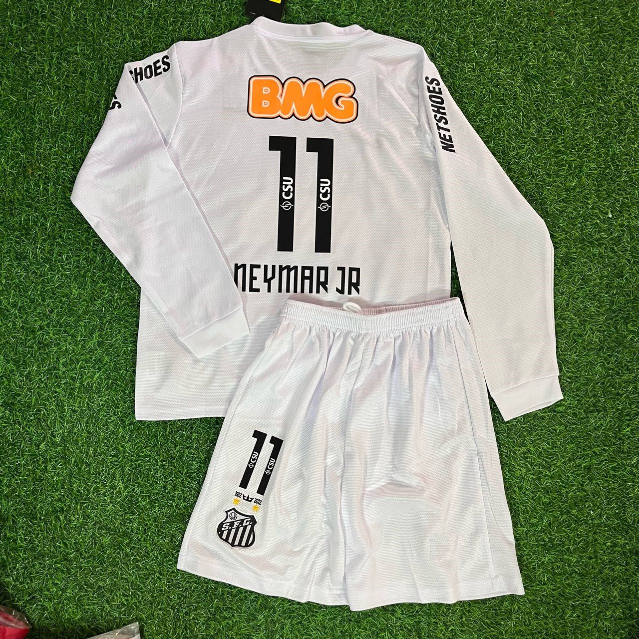 Neymar Jr Santos FC 2013 Long Sleeve Kids Retro Football Kids Football Jersey Kit