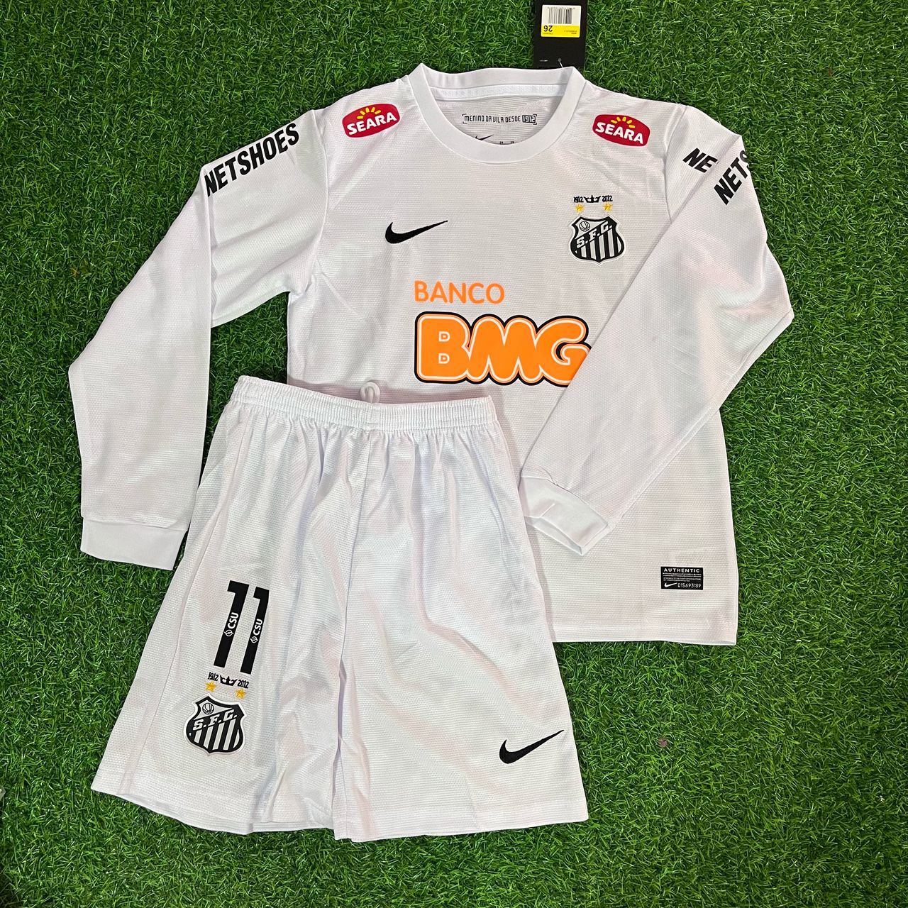 Neymar Jr Santos FC 2013 Long Sleeve Kids Retro Football Kids Football Jersey Kit