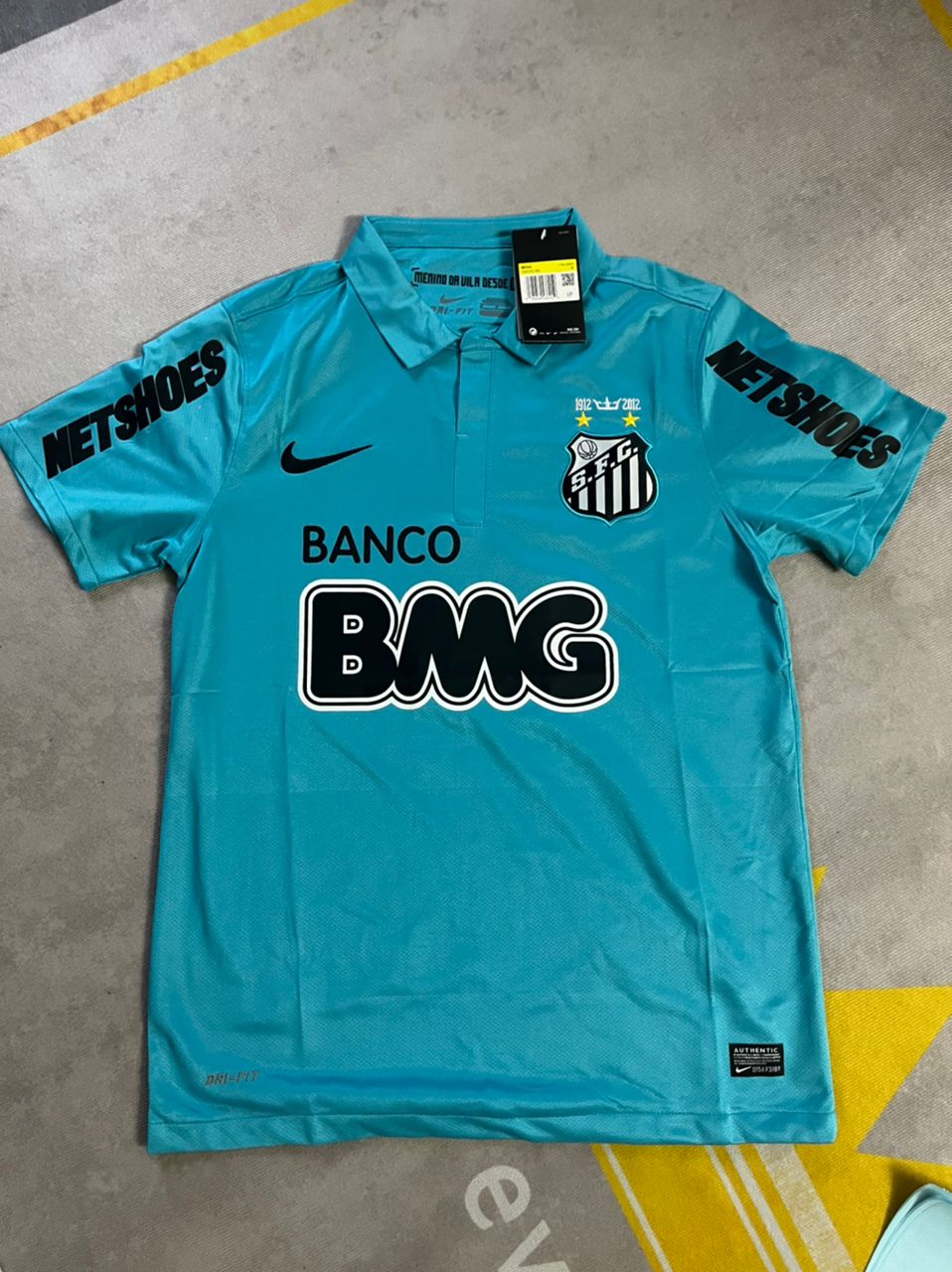 Neymar JR Santos FC 2011 2012 Retro Blue Green Turquoise Jersey Trikot