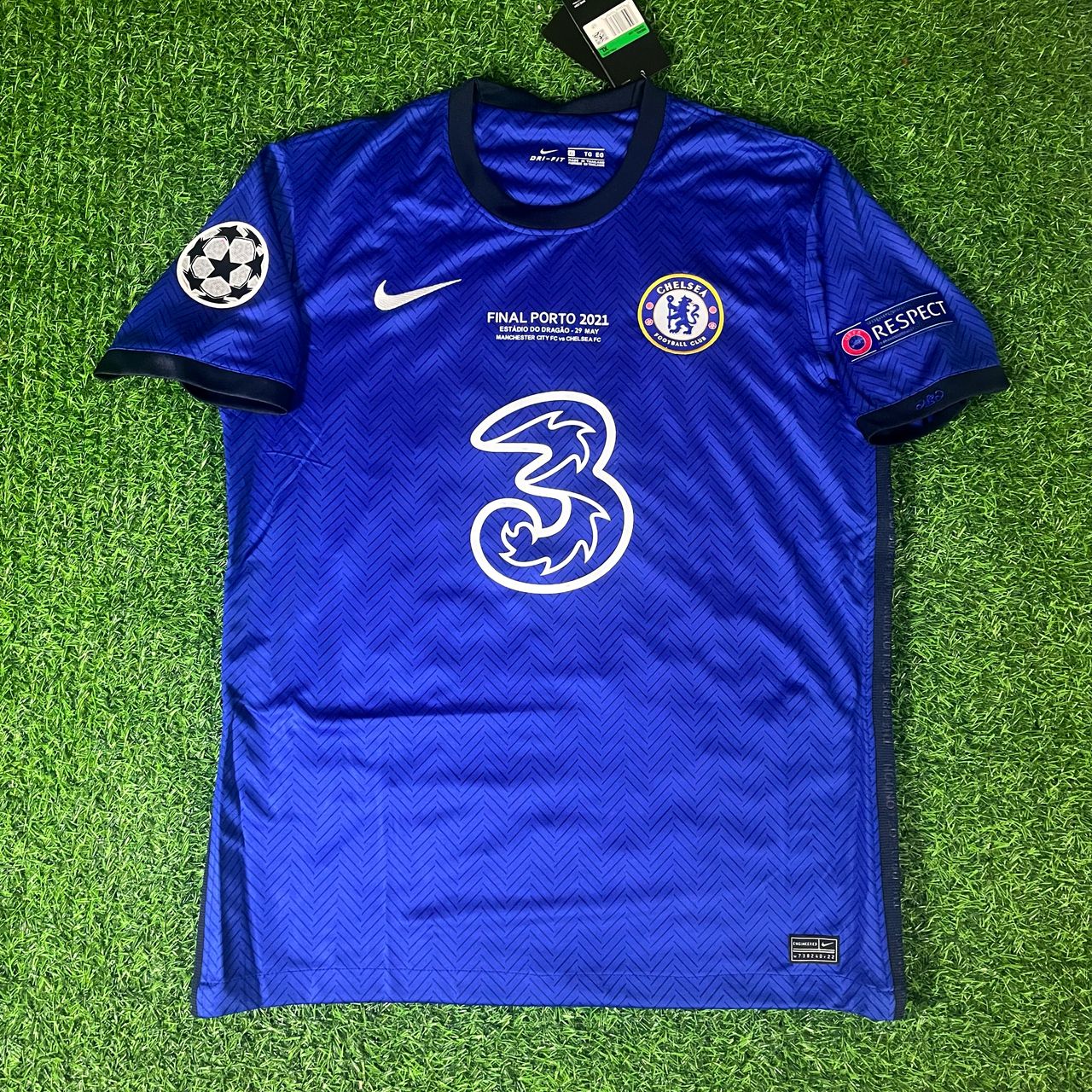 N'Golo Kante Chelsea 2021 Champions League Final Porto Retro Football Jersey Kit
