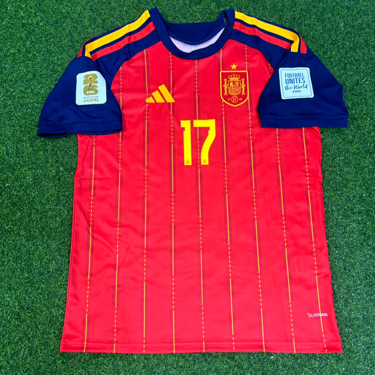 Spain World Cup 2026 Williams Jr. Home Football Jersey