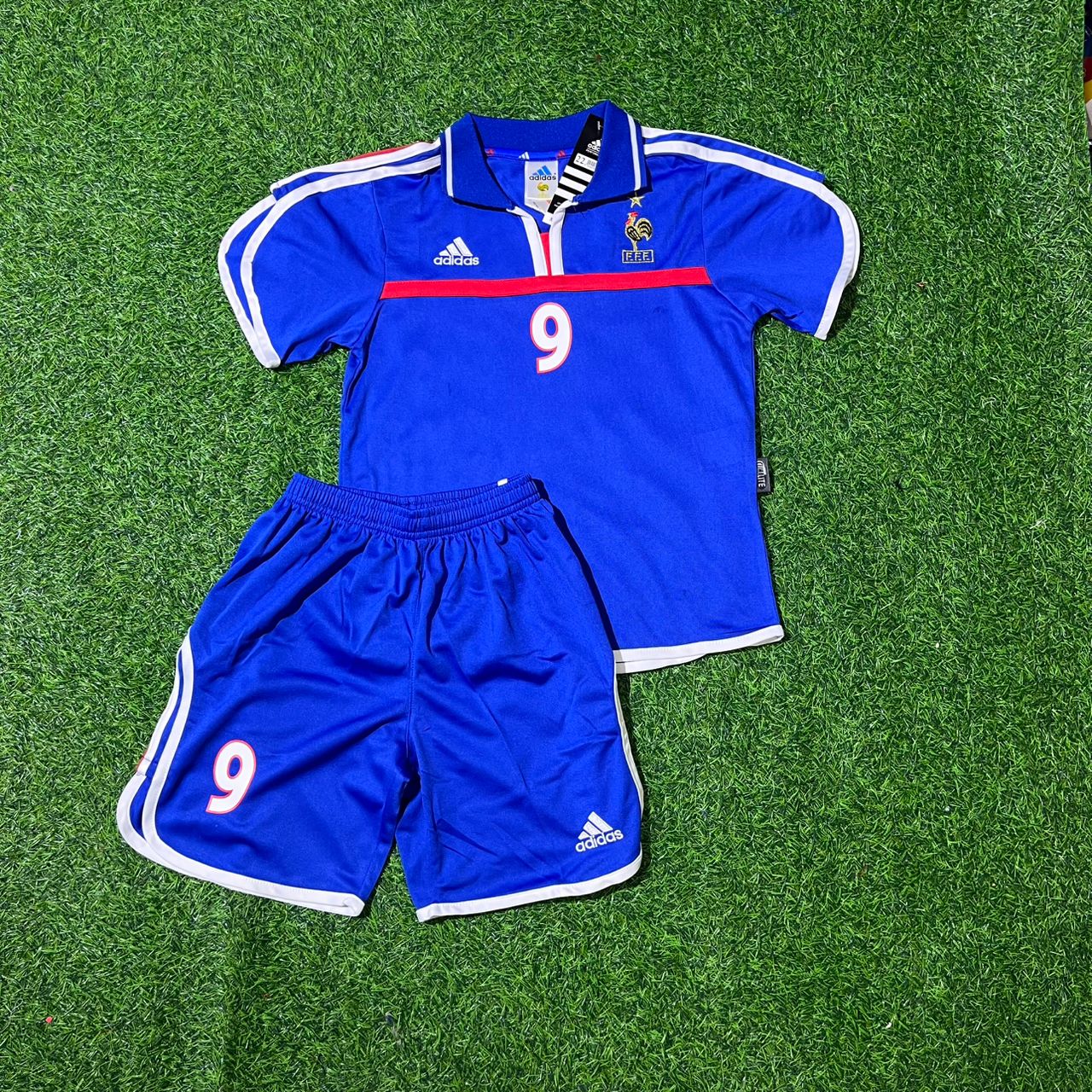 France EURO 2000 Nicolas Anelka 9- 2002 Retro Kids Football Jersey