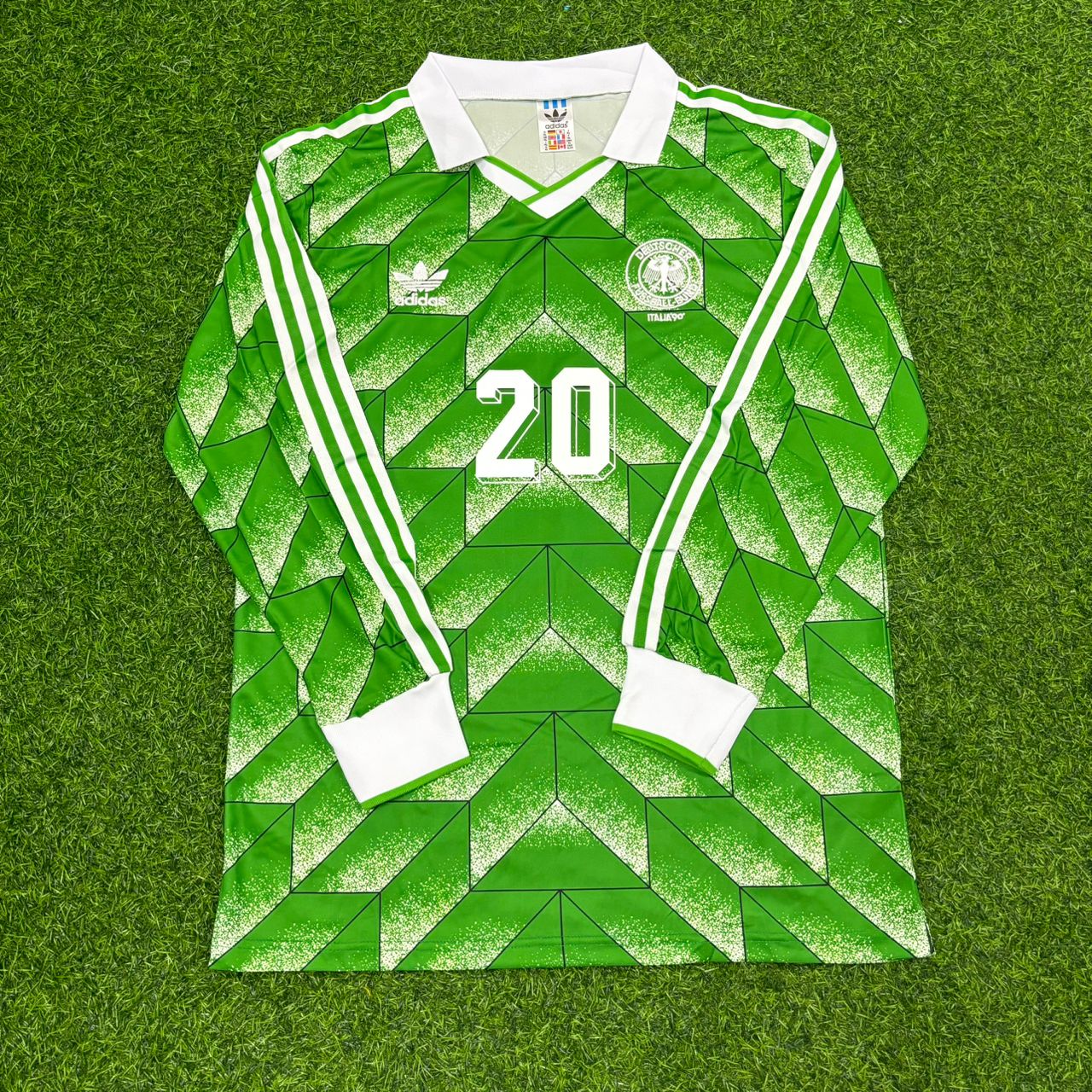 Germany World Cup 1990 Olaf Thon Green Long Sleeve Football Jersey