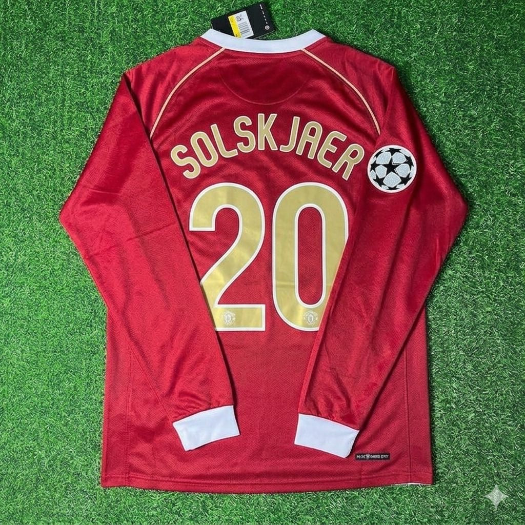 Ole Gunnar Solskjær #20 Manchester United 2006 2007 Red Golden Football Jersey