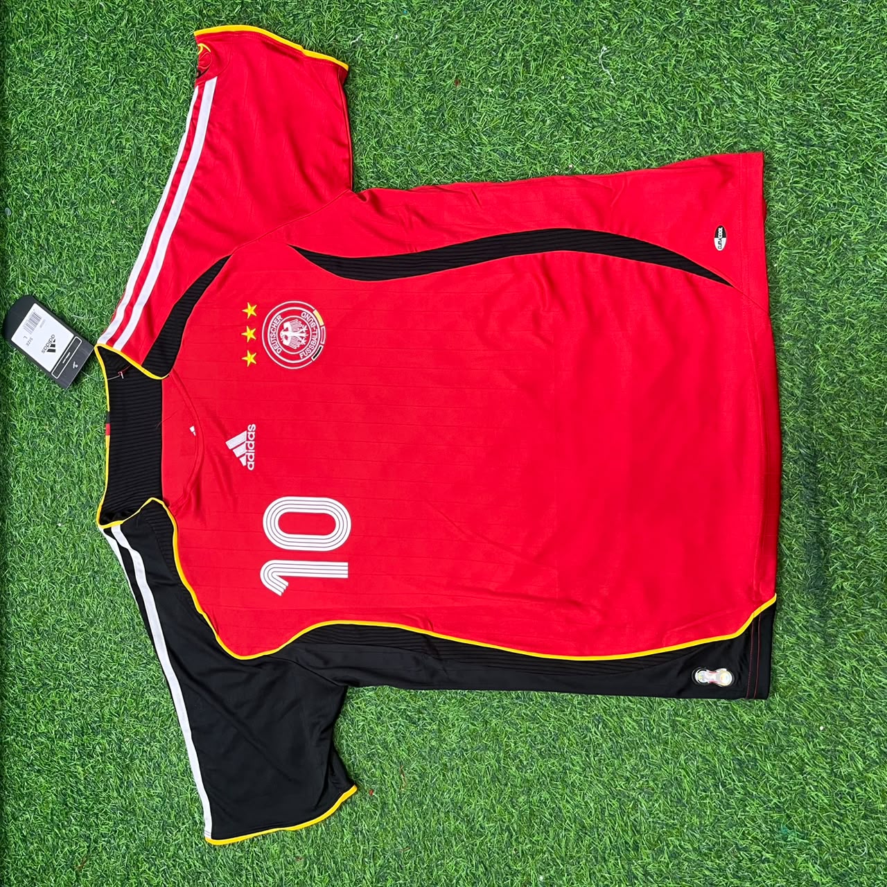 Germany World Cup 2006 Oliver Neuville Away Red Black Retro Football Jersey