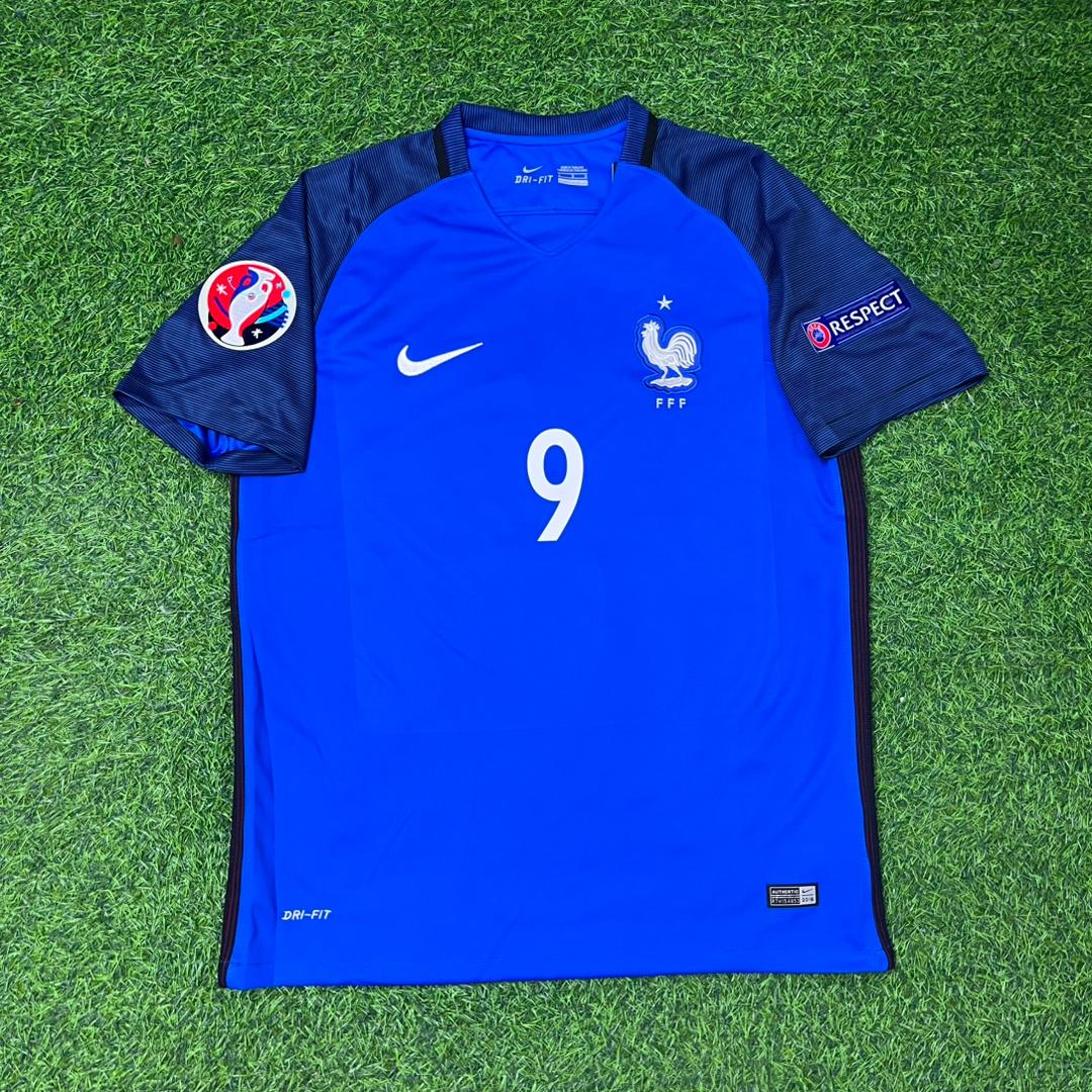 France EURO 2016 Olivier Giroud #9 Home Retro Football Jersey