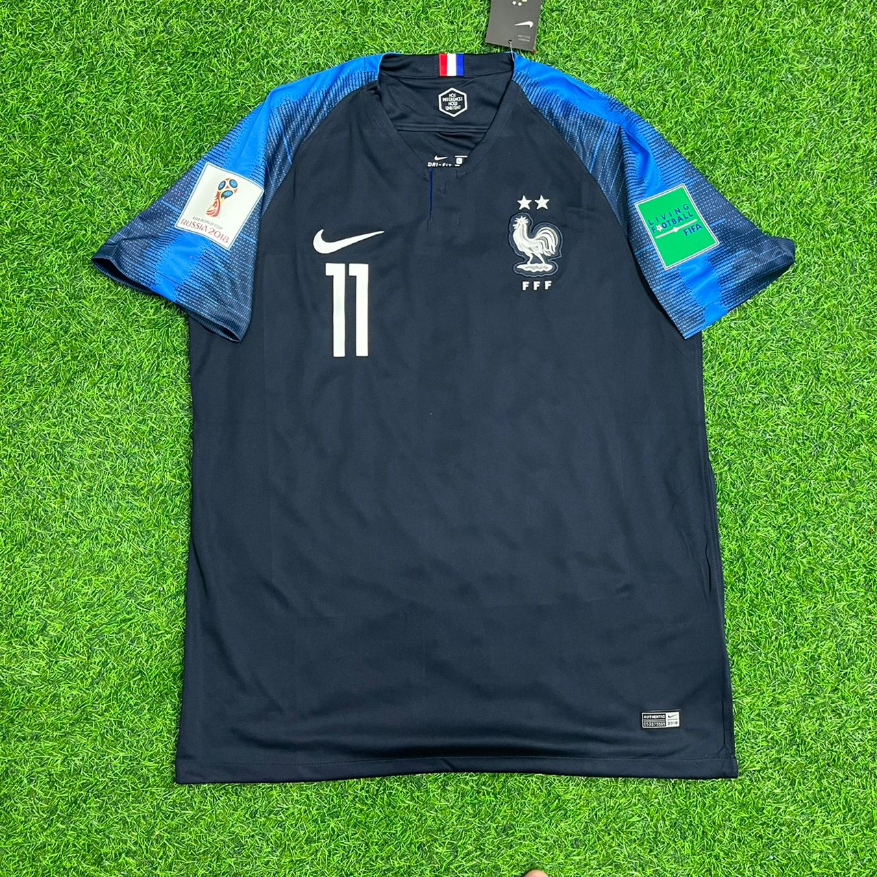 France World Cup 2018 Ousmane Dembélé 11 Final Retro Football Jersey