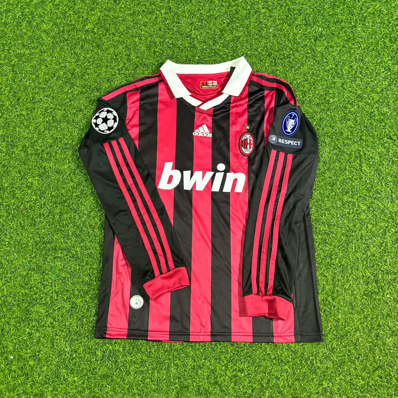 Paolo Maldini AC Milan 2008-2009 Final Season Kids Long Sleeve Home Retro Football Jersey Kit