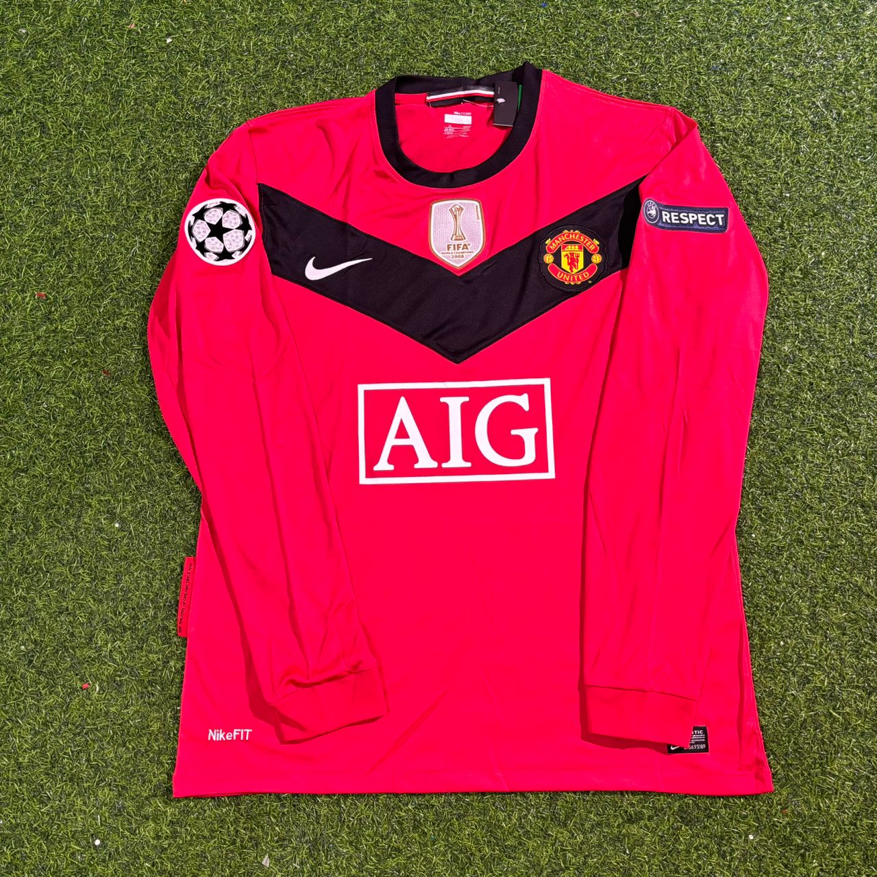 Park Ji-sung #13 Manchester United 2009-2010 Retro Long Sleeve Football Jersey Kit