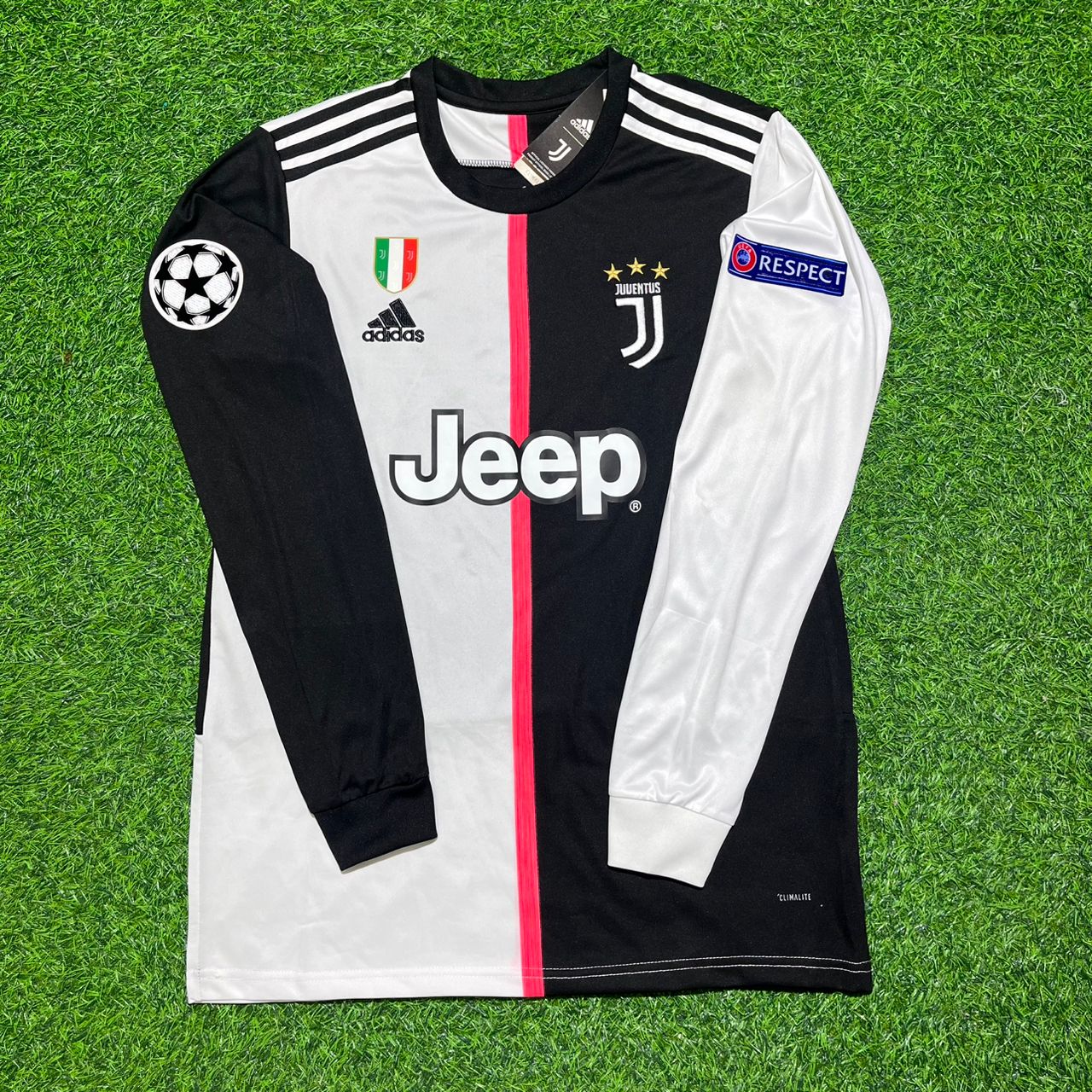 Paulo Dybala 10- Juventus Long Sleeve 2019 2020 Retro White Black Football Jersey