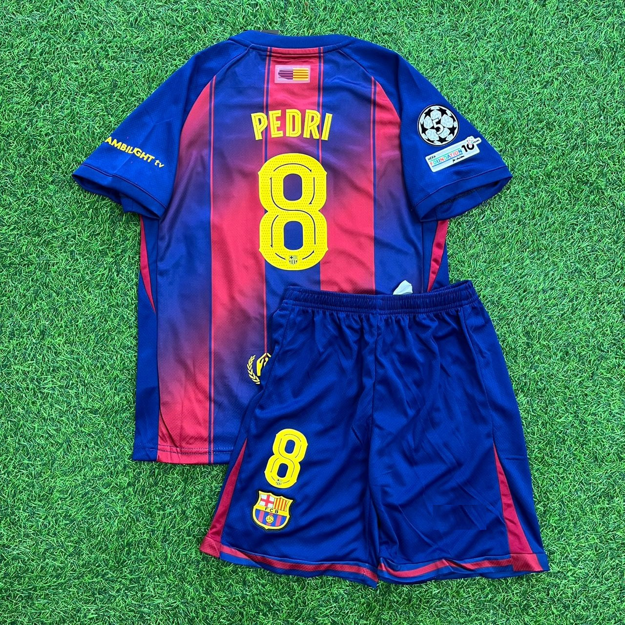 Pedri Barcelona 2026 Home Kids Football Jersey Kit
