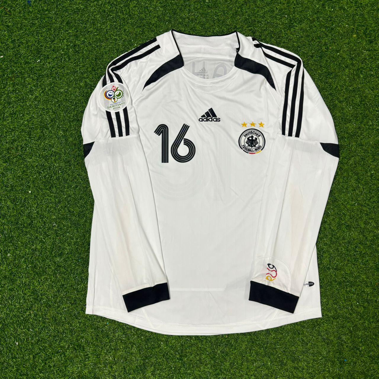 Germany World Cup 2006 Philipp Lahm Long Sleeve White Football Jersey