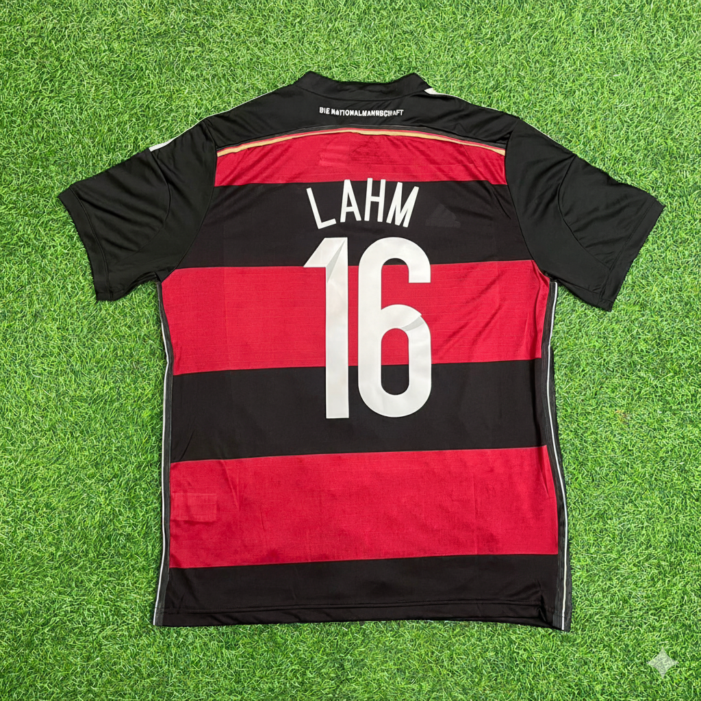 Germany World Cup 2014 Philipp Lahm Deutschland Brazil Black Red Retro Football Jersey