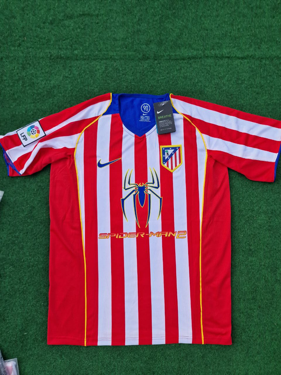 Atletico Diego Simeone Madrid 2004 2005 SpiderMan Retro Football Jersey Soccer Kit