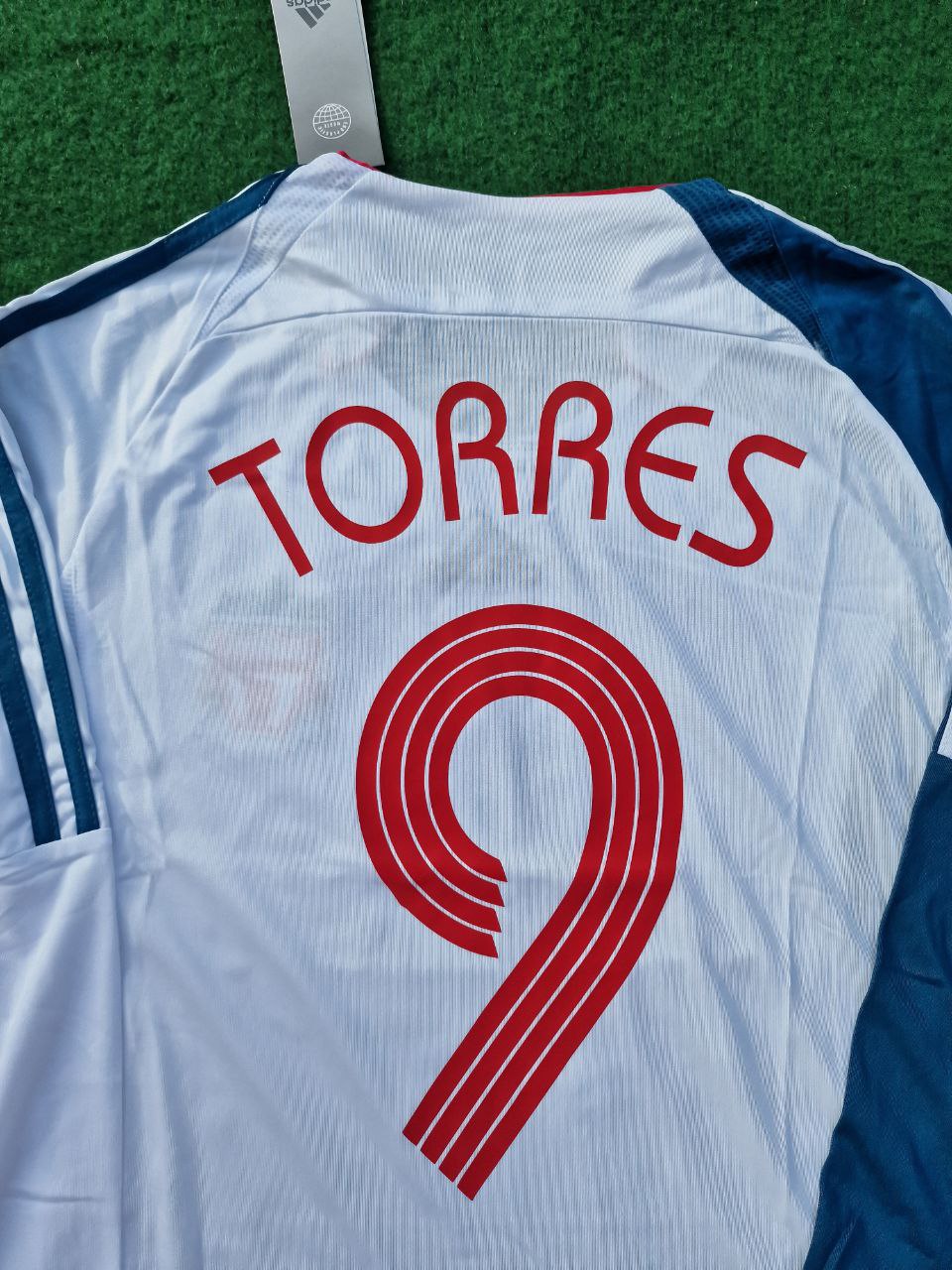 Fernando Torres Liverpool 2007 White Blue Long Sleeve Retro Jersey Trikot Maglia