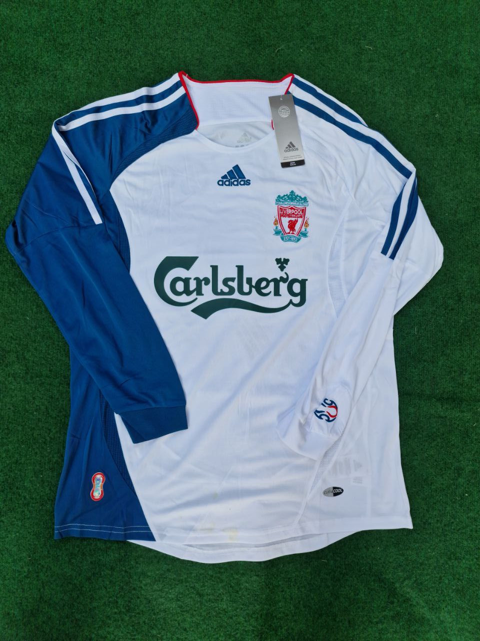 Philippe Coutinho Liverpool White Blue Retro Football Jersey
