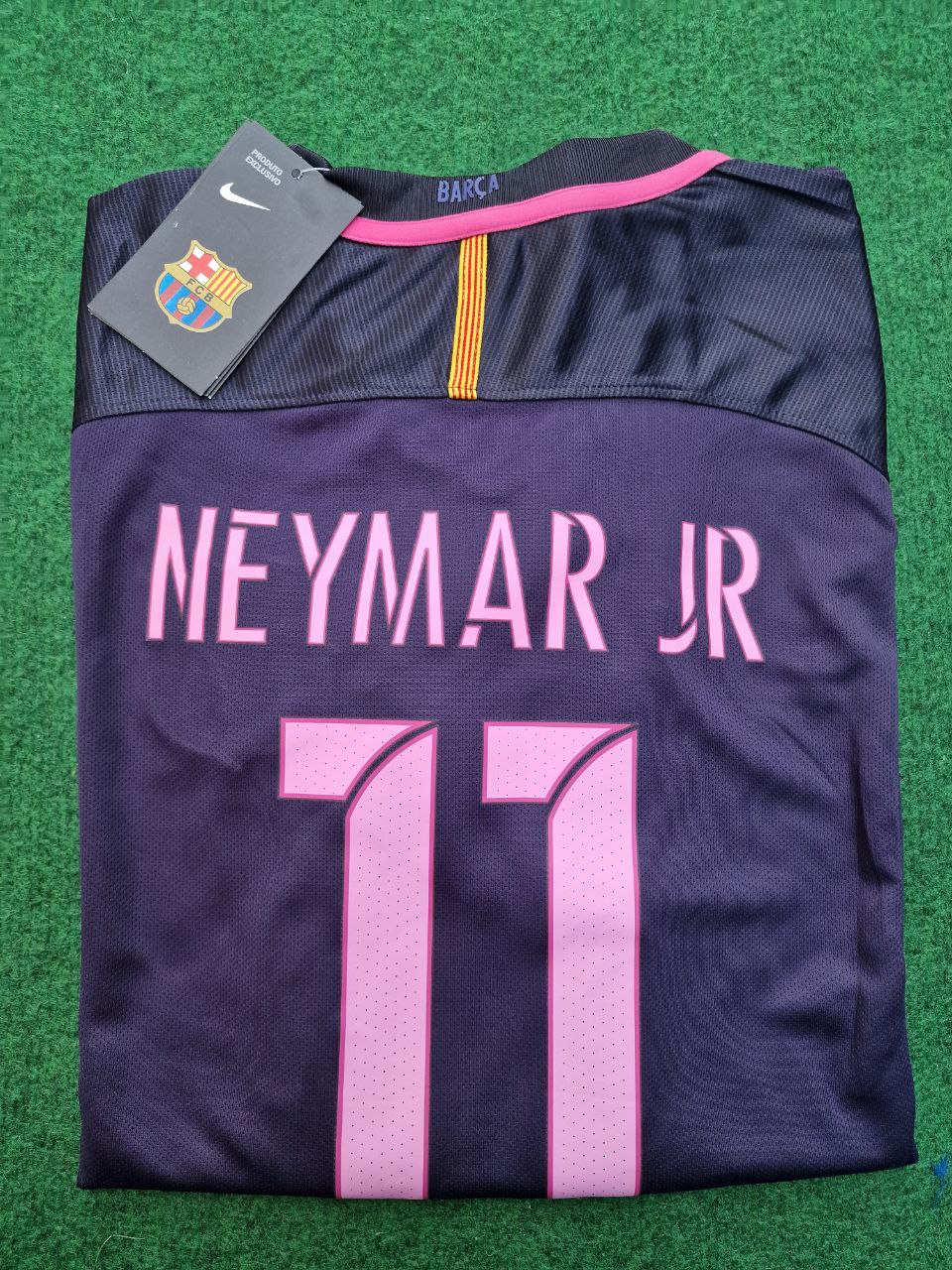 Neymar Jr Barcelona 14/15 Retro Pink Printing Long Sleeve Jersey Maillot Trikot Maglia