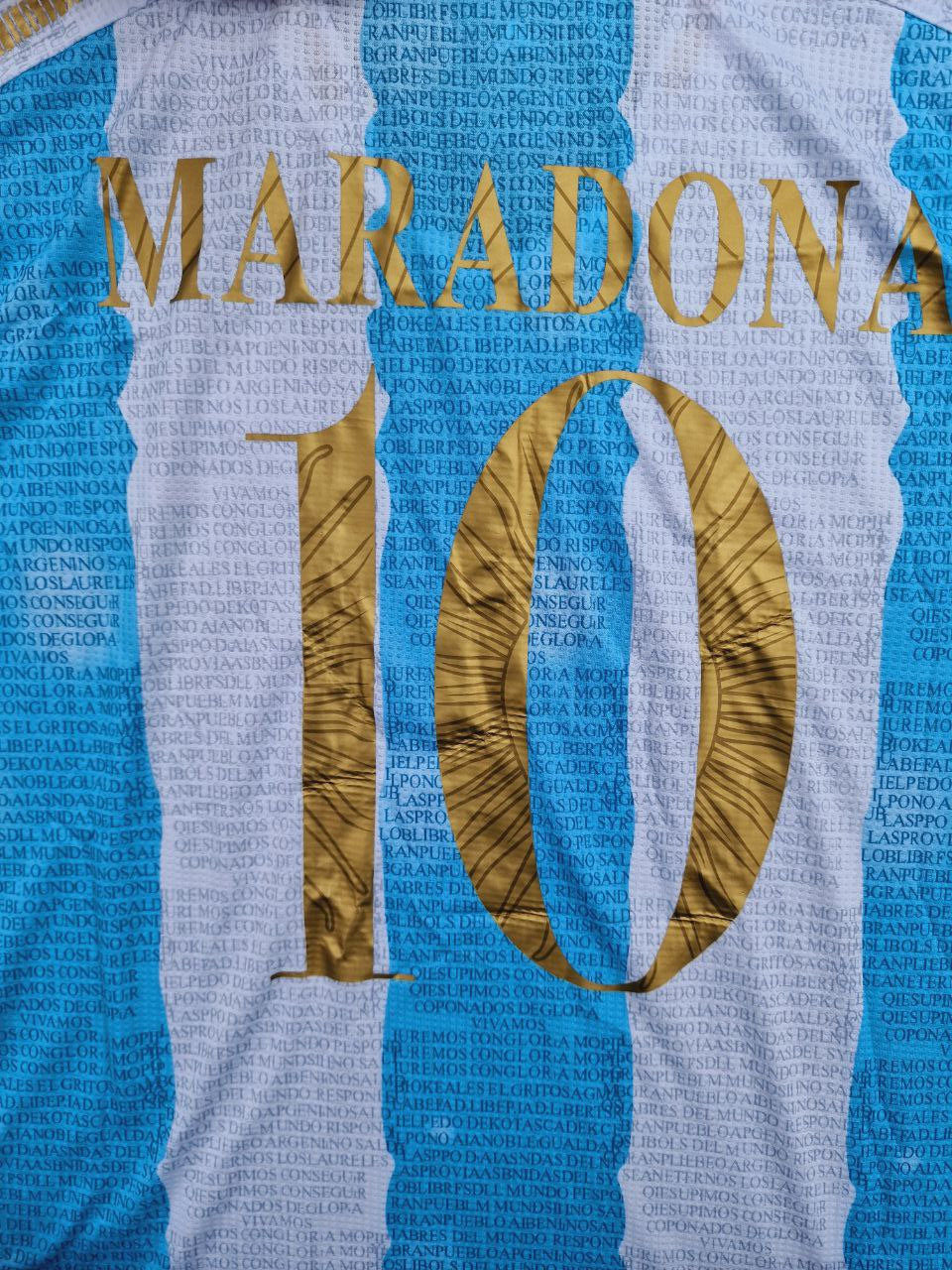 Diego Armando Maradona Argentina Commerative Anniversary Football Jersey Trikot Maillot