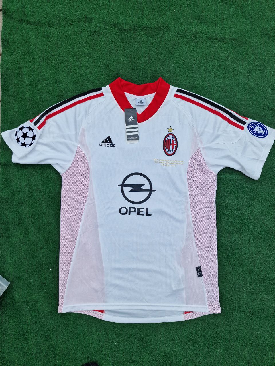 Rivaldo AC Milan 2003 Champions League Final Old Trafford White Retro Football Jersey